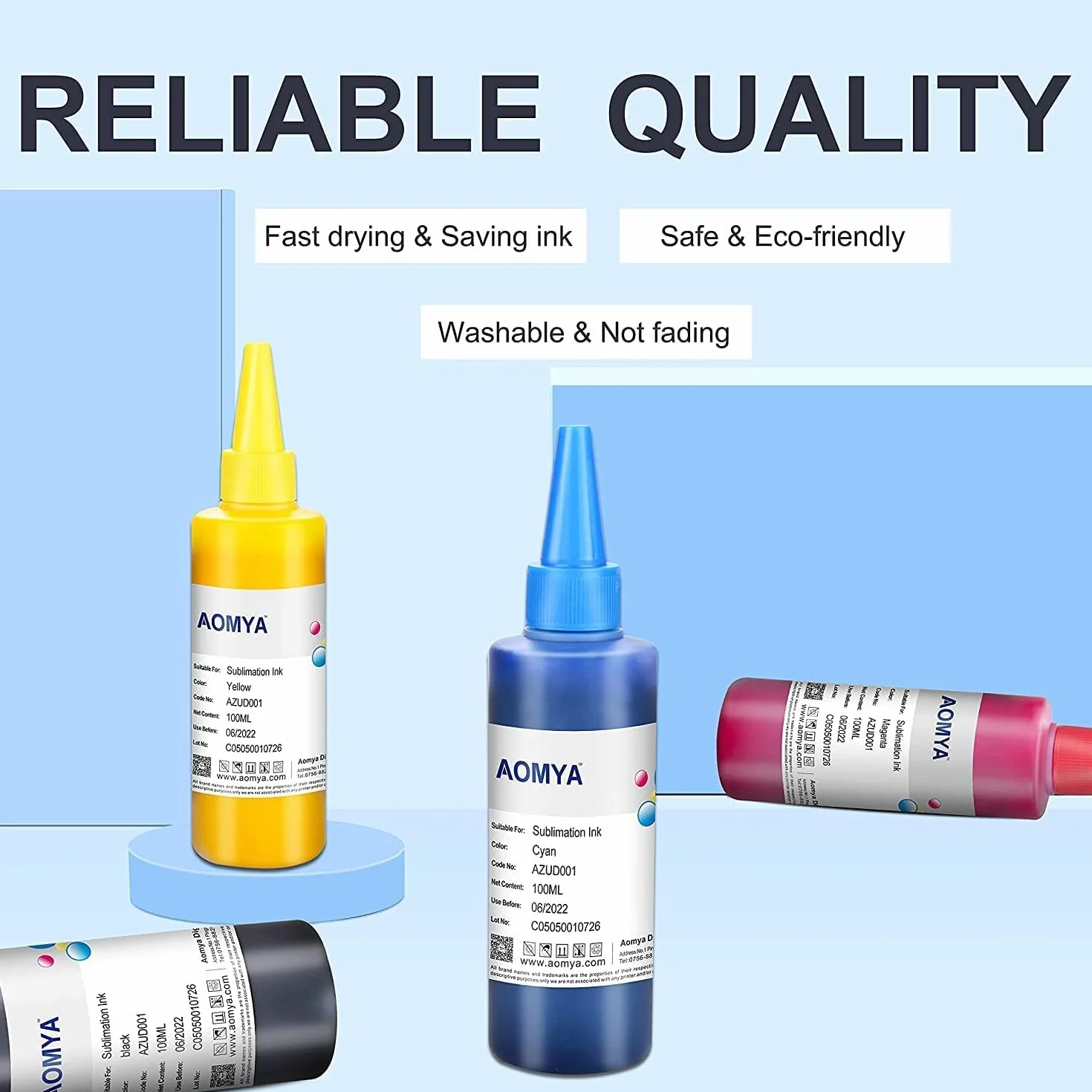 Inchiostro 4 x 100 ml Sublimatico compatibile per Epson, Brother, Roland, Mimaki, Mutoh, CMYK