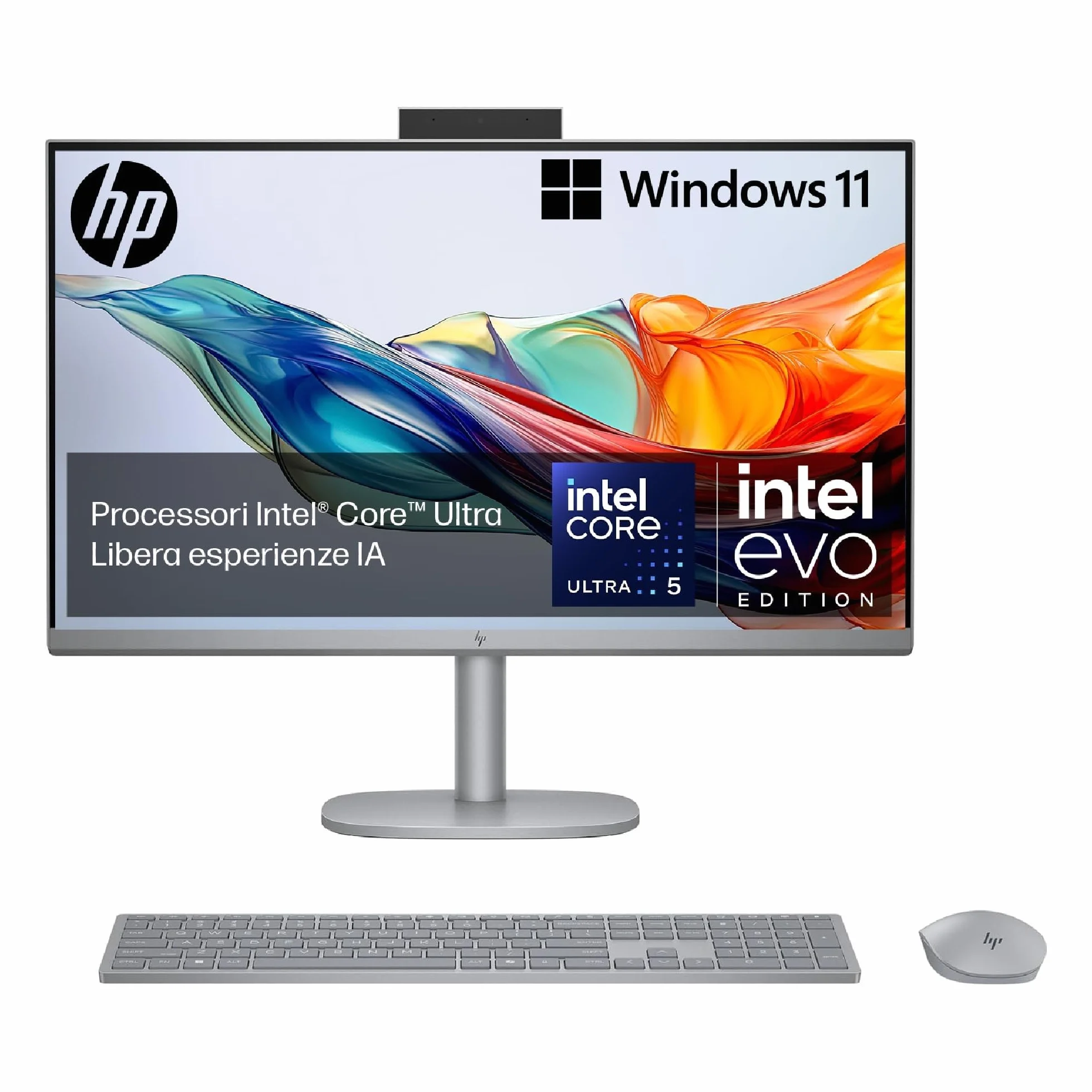 HP Omnistudio X 27-cs0000sl All-in-One Intel Core Ultra 5-125H Intel Evo 16GB RAM 1TB SSD 27" IPS FHD Antiriflesso Windows 11 Grigio