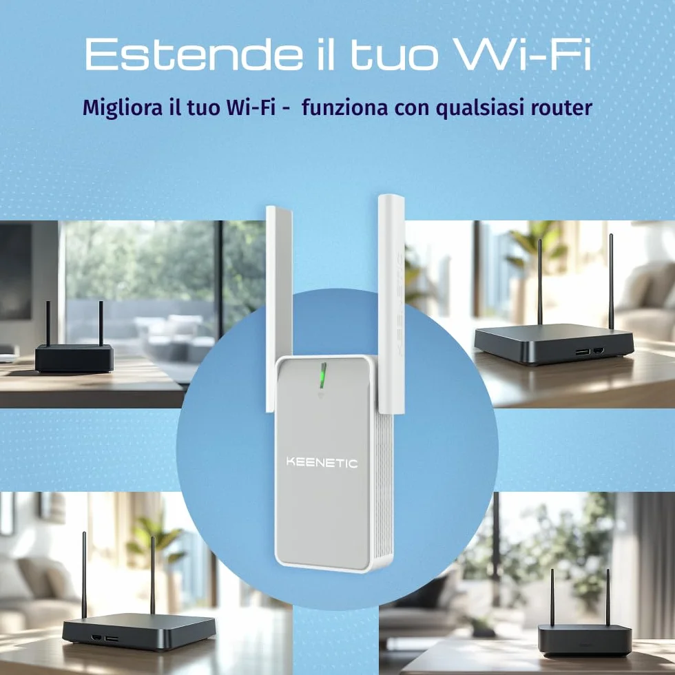 Keenetic Buddy 4 Range Extender Wi-Fi N300 con funzionalità Mesh e porta Fast Ethernet