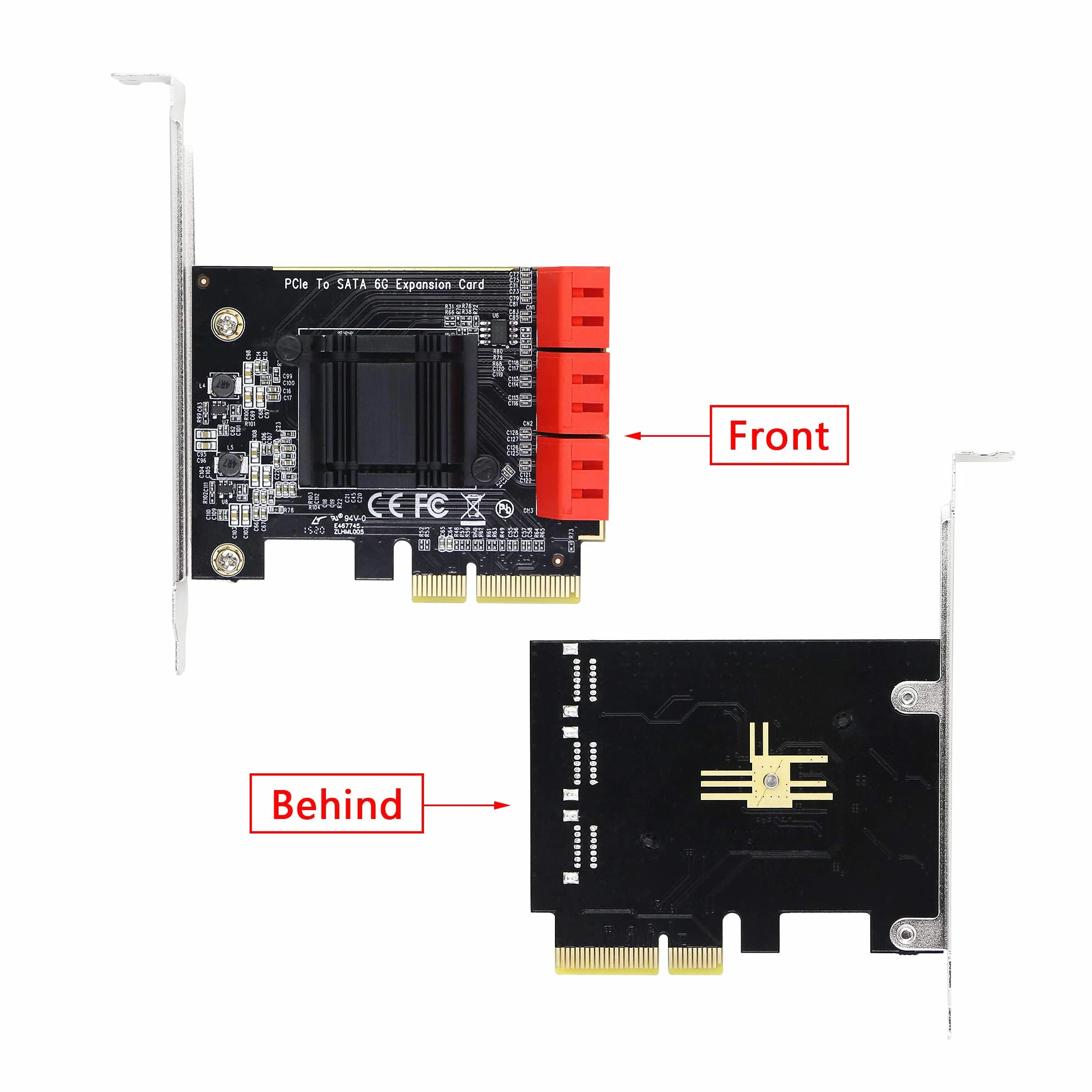 CERRXIAN Scheda adattatore PCIE X4 a 6 SATA 3.0, per avvio disco di sistema, supporta modalità RAID1, AHCI, SPAN, RAIDO4 (contiene 6 cavi SATA)