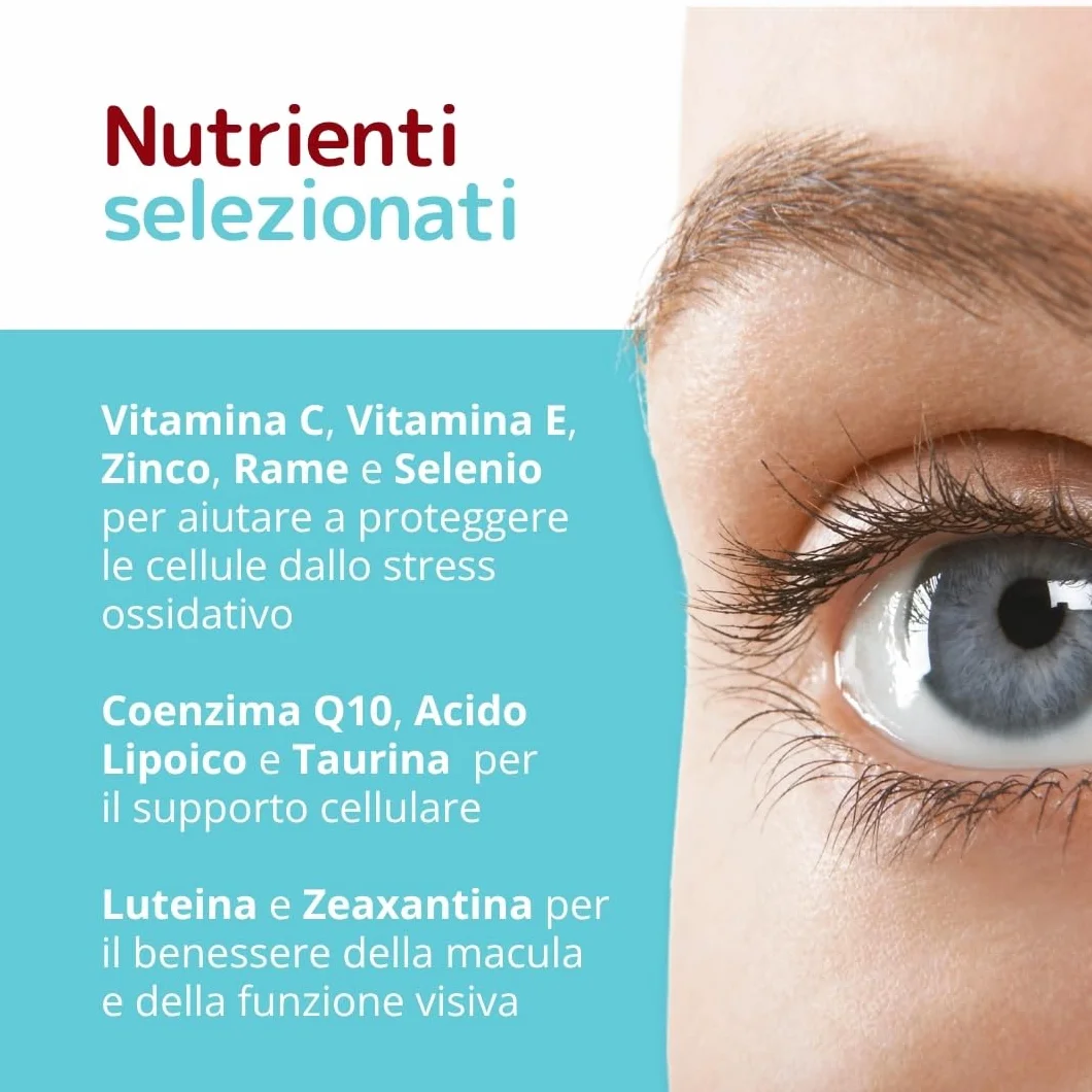 Maculareds Salute della Vista integratore luteina zeaxantina vitamine zinco 30 compresse 650 mg azione antiossidante