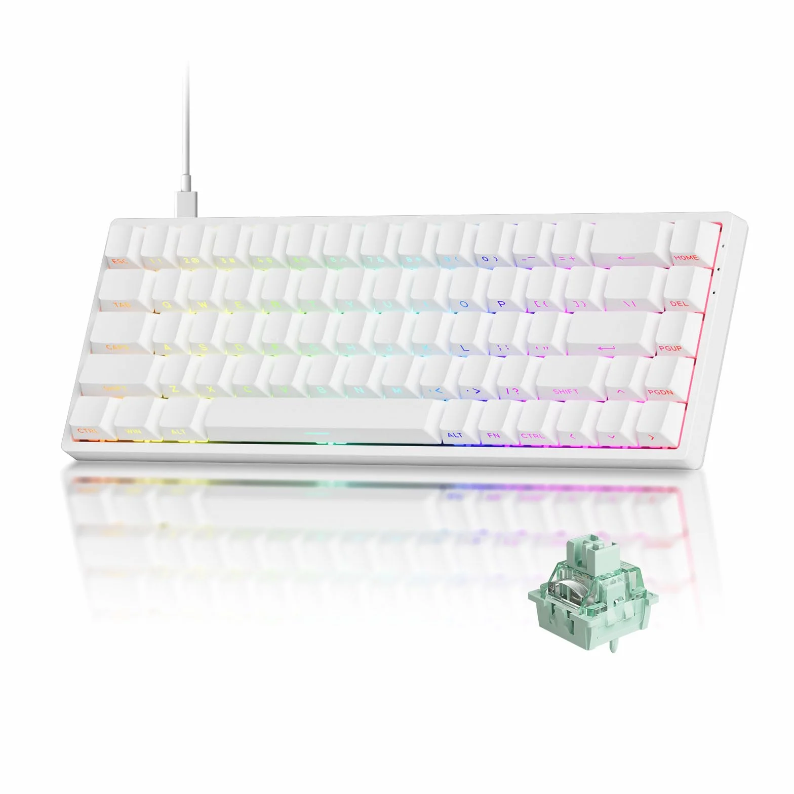 MONSGEEK Tastiera FUN68 HE Rapid Trigger 0,005 ms 8000 Hz RGB 65% Cablata Interruttore Magnetico