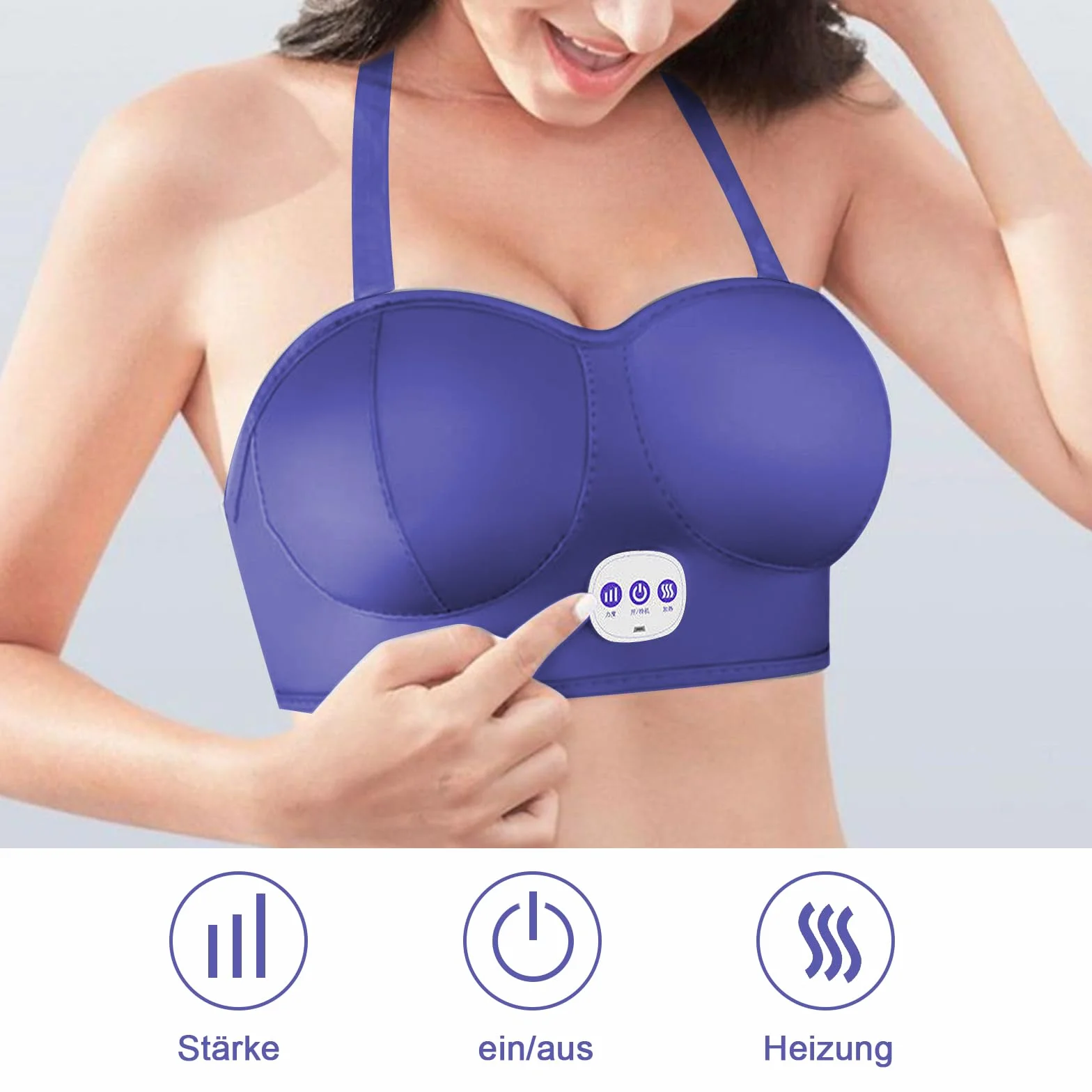 Massaggiatore toracico elettrico reggiseno massaggiante senza fili 3 modalità funzione termica aumentare il seno