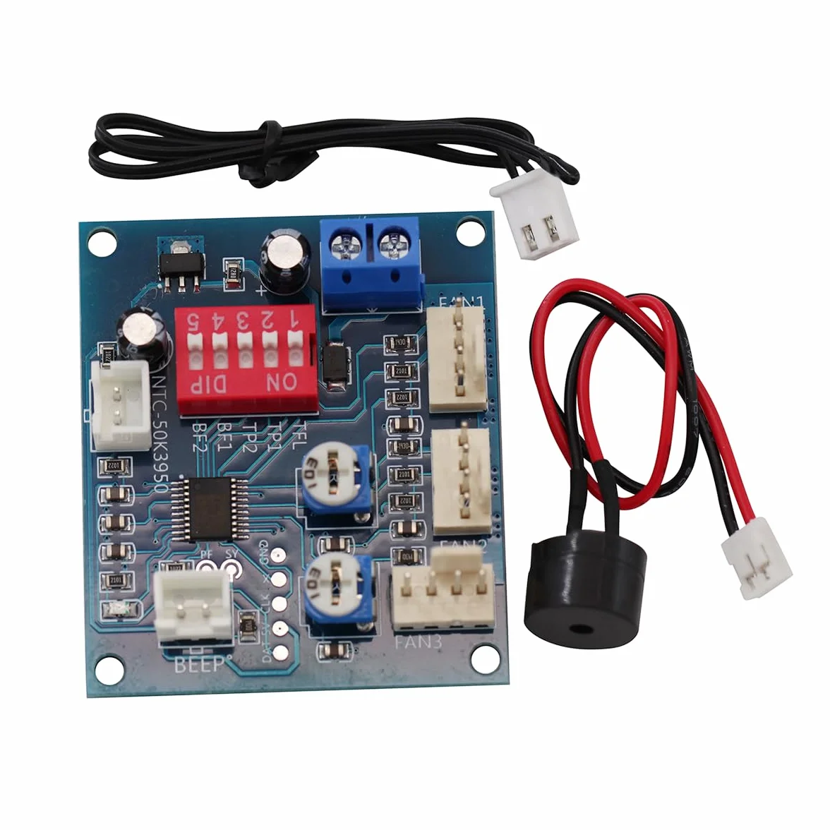 Modulo ventola regolatore di velocità DC12V 5A termostato 4 fili con cicalino sonda per PC