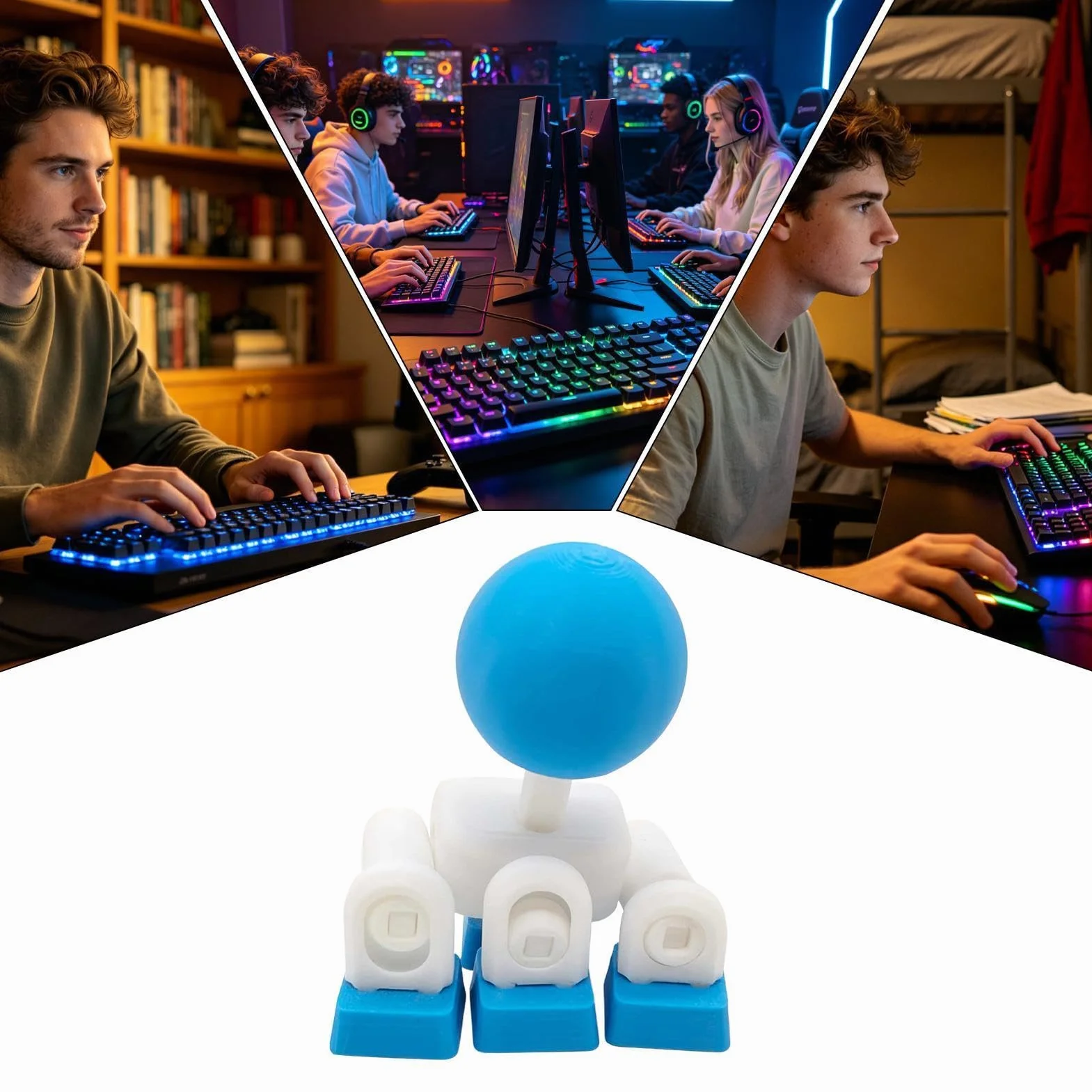 Tastiera Joystick Keycap - Rilascio rapido | Controller meccanico stampato in 3D con impugnatura antiscivolo, novità Mod per Arcade Esports Digitazione Video Editing Streaming Lavoro da casa in