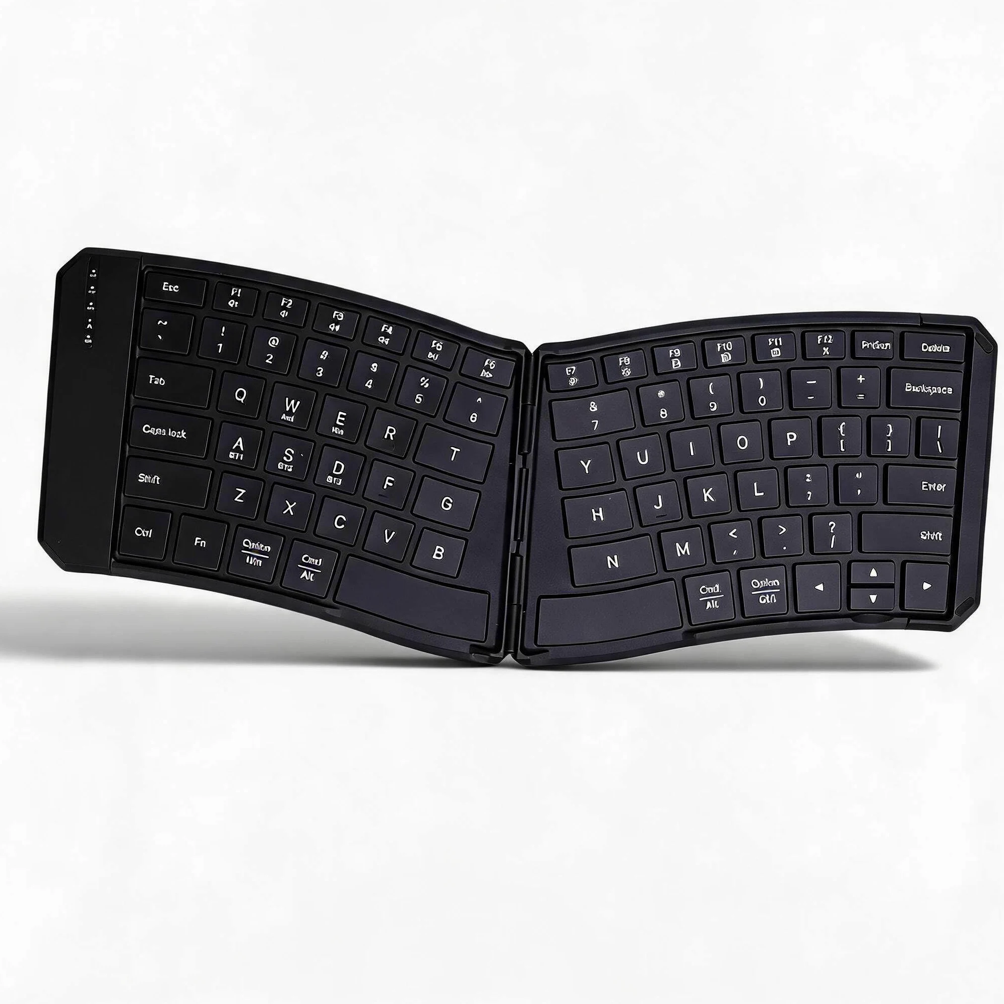 Sxhlseller ‌Tastiera Pieghevole Ergonomica a Forma di V |Design a Tasti Divisi, Dispositivo Multiplo Bluetooth (3 connessioni), Tasti Silenziosi con Interruttore a Forbice, Custodia in