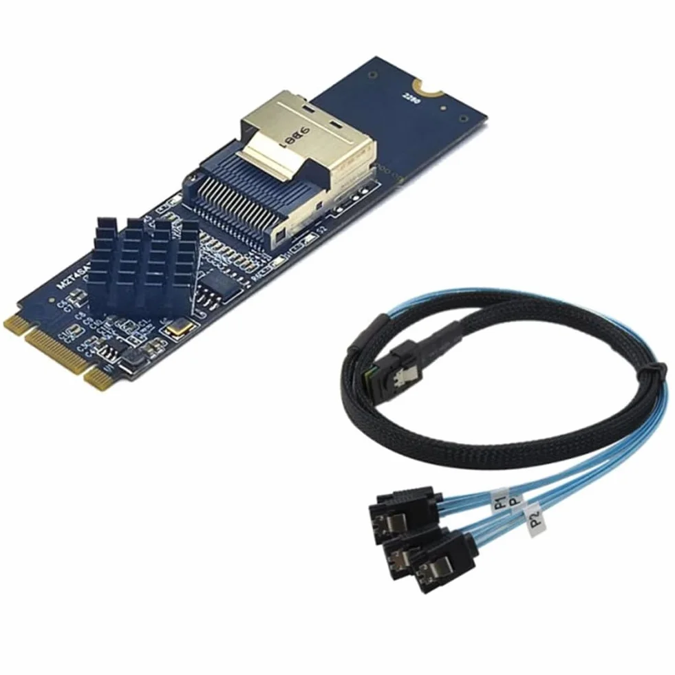 M.2 NVME una Mini SAS SFF-8087 Scheda di Espansione Compatibile con 4 Porte SATA3.0 6 Gbps HDD SSD Controller SATA SFF8087 un M2 NVME