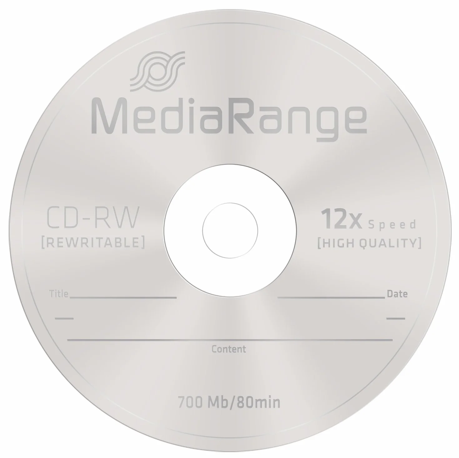 MediaRange MR235 Confezione CDRw80, Argento