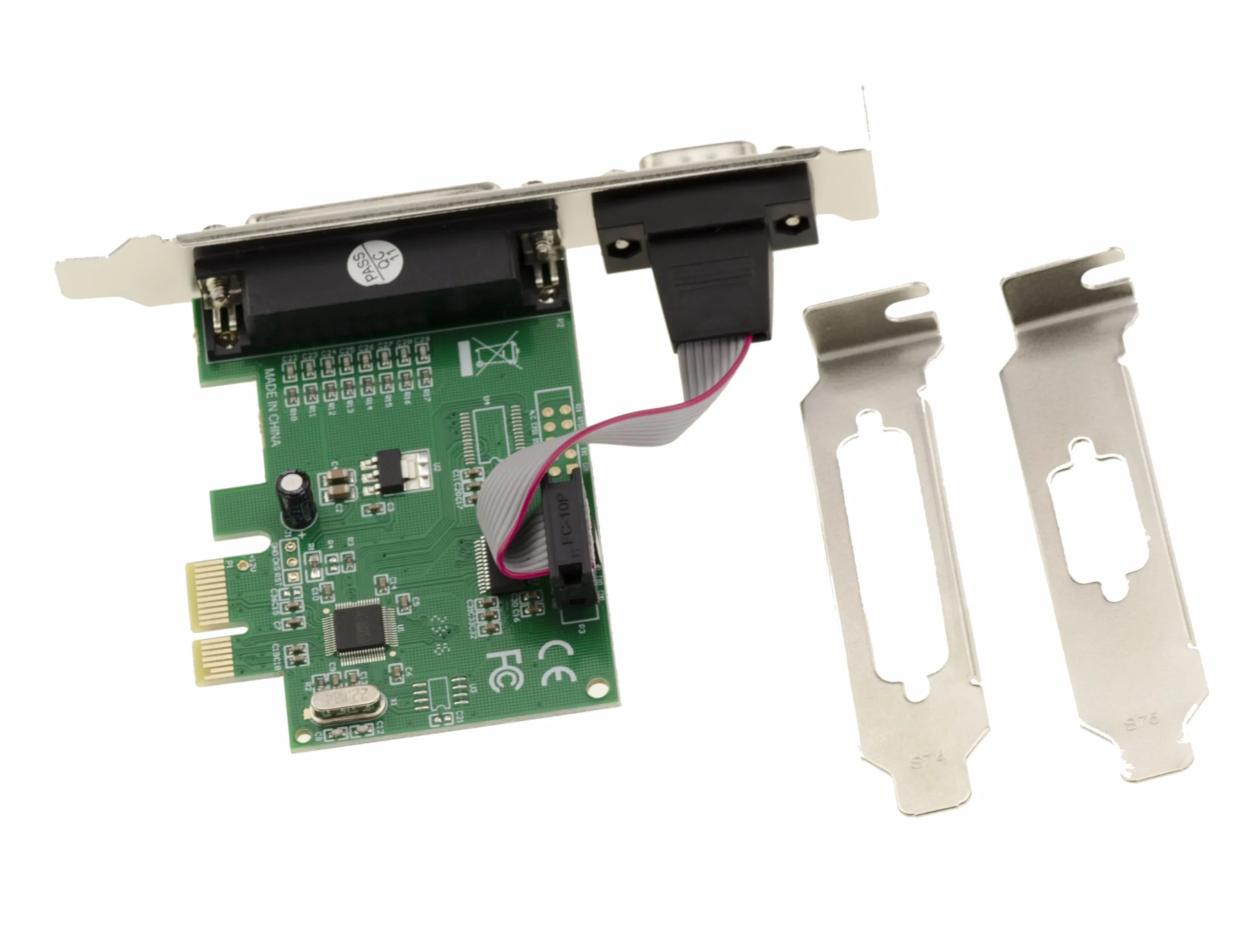 KALEA-INFORMATIQUE Scheda controller combo PCI Express PCIe con 1 porta seriale COM RS232 DB9 e 1 porta parallela LPT DB25 con chipset WCH382L