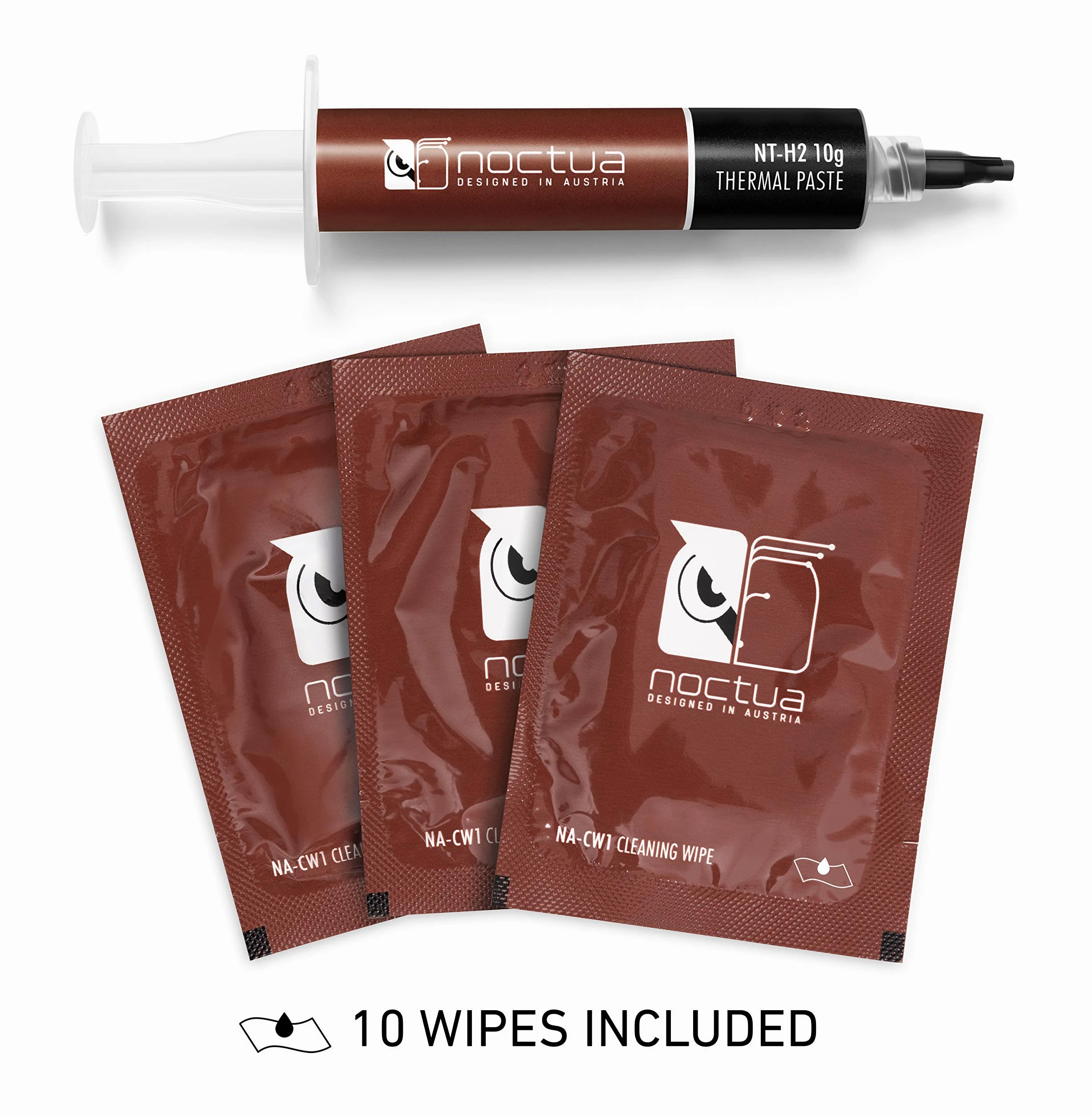 Noctua NT-H2 10g, Pasta Termo Conduttiva per Computer incl. 10 Salviettine Detergenti (10 g)