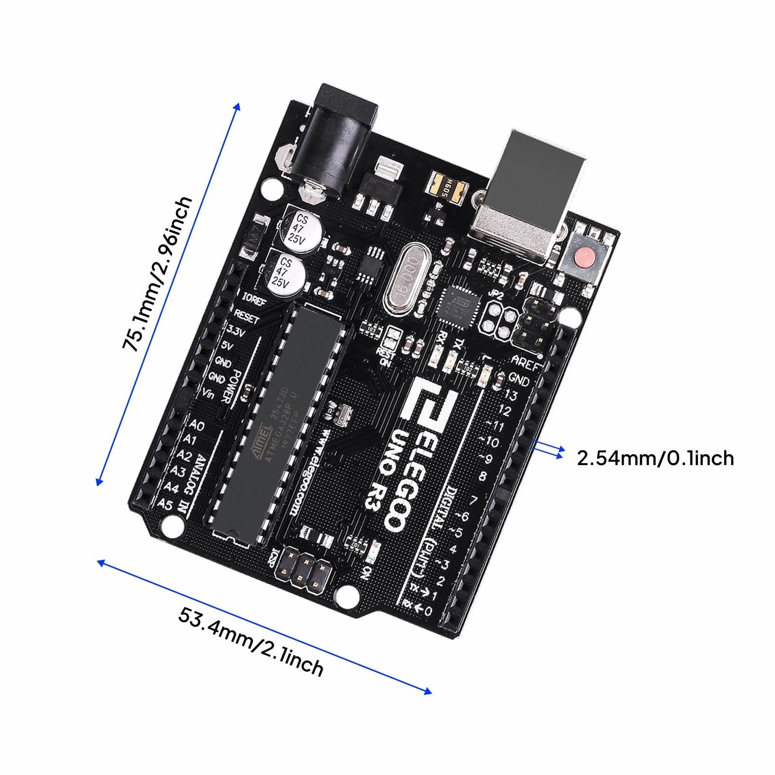 ELEGOO Uno R3 Board Scheda con Cavo USB Compatibile con progetti Arduino IDE Conforme alla direttiva RoHS