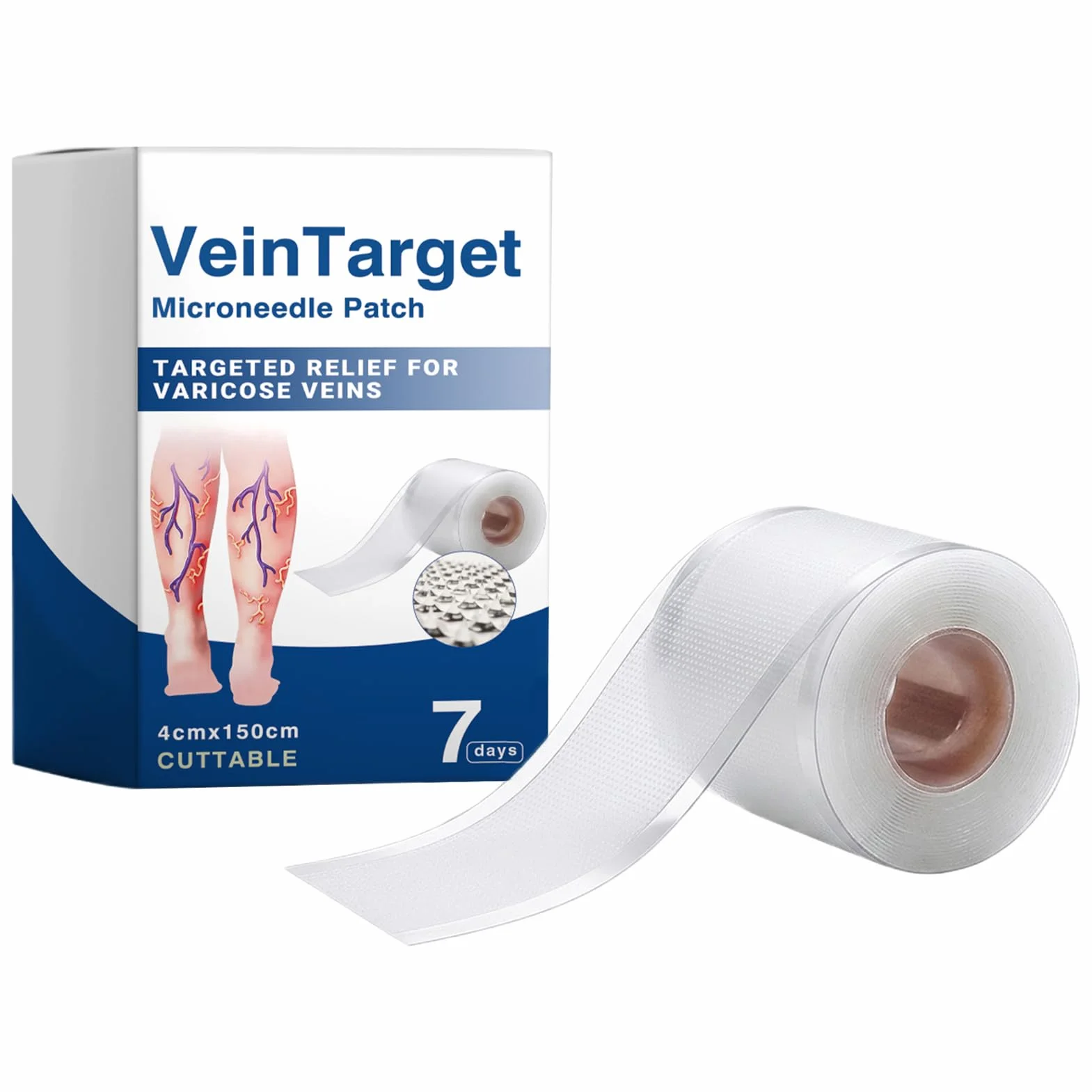 Cerotto con Microaghi per Vene Varicose, Trattamento Avanzato per Gambe, Traspirante Naturale