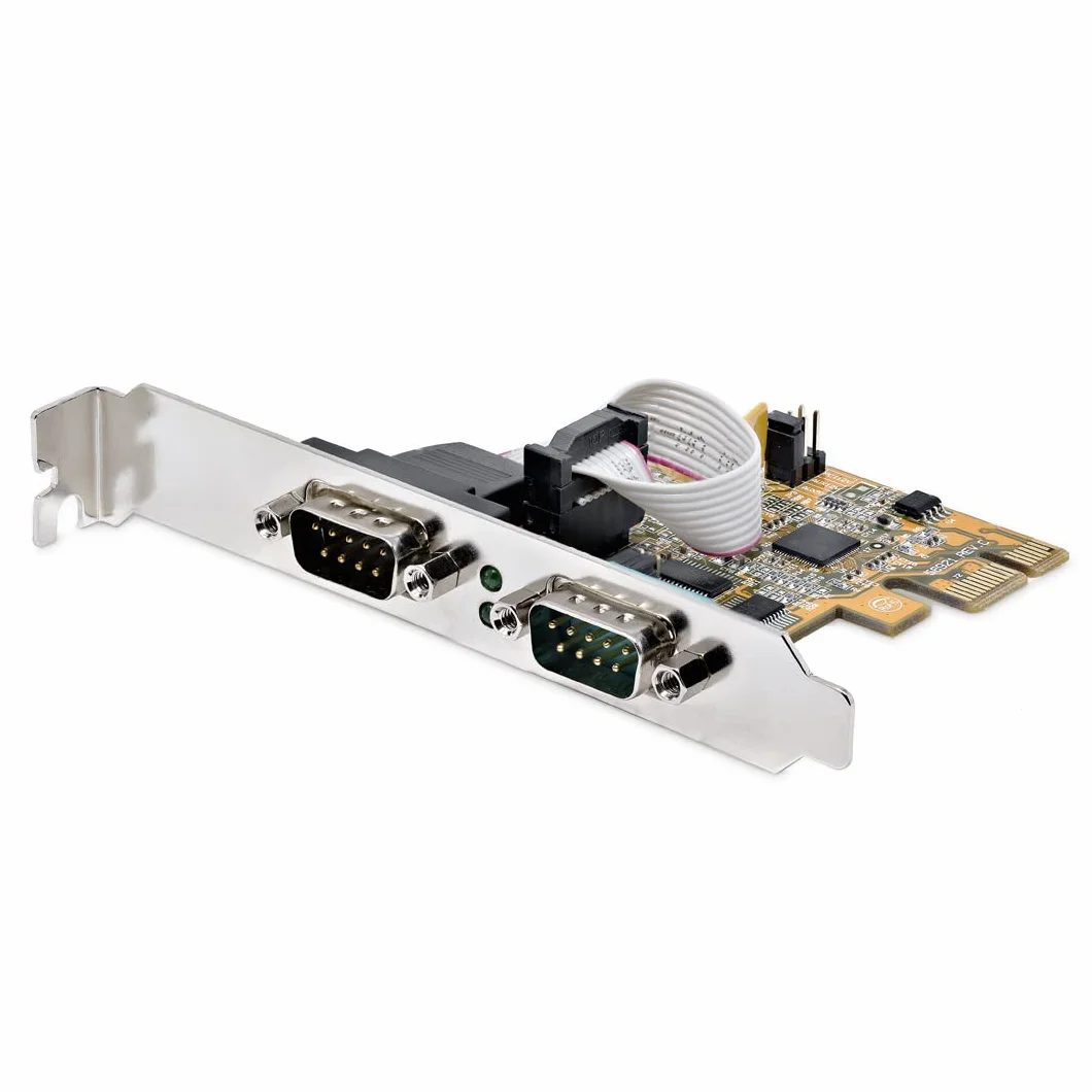 StarTech.com Scheda seriale PCI Express a 2 porte; Scheda di interfaccia seriale da PCIe a RS232 (DB9) con 16C1050 UART e ritenzione COM, 5V/12V; Windows e Linux (21050-PC-SERIAL-LP)