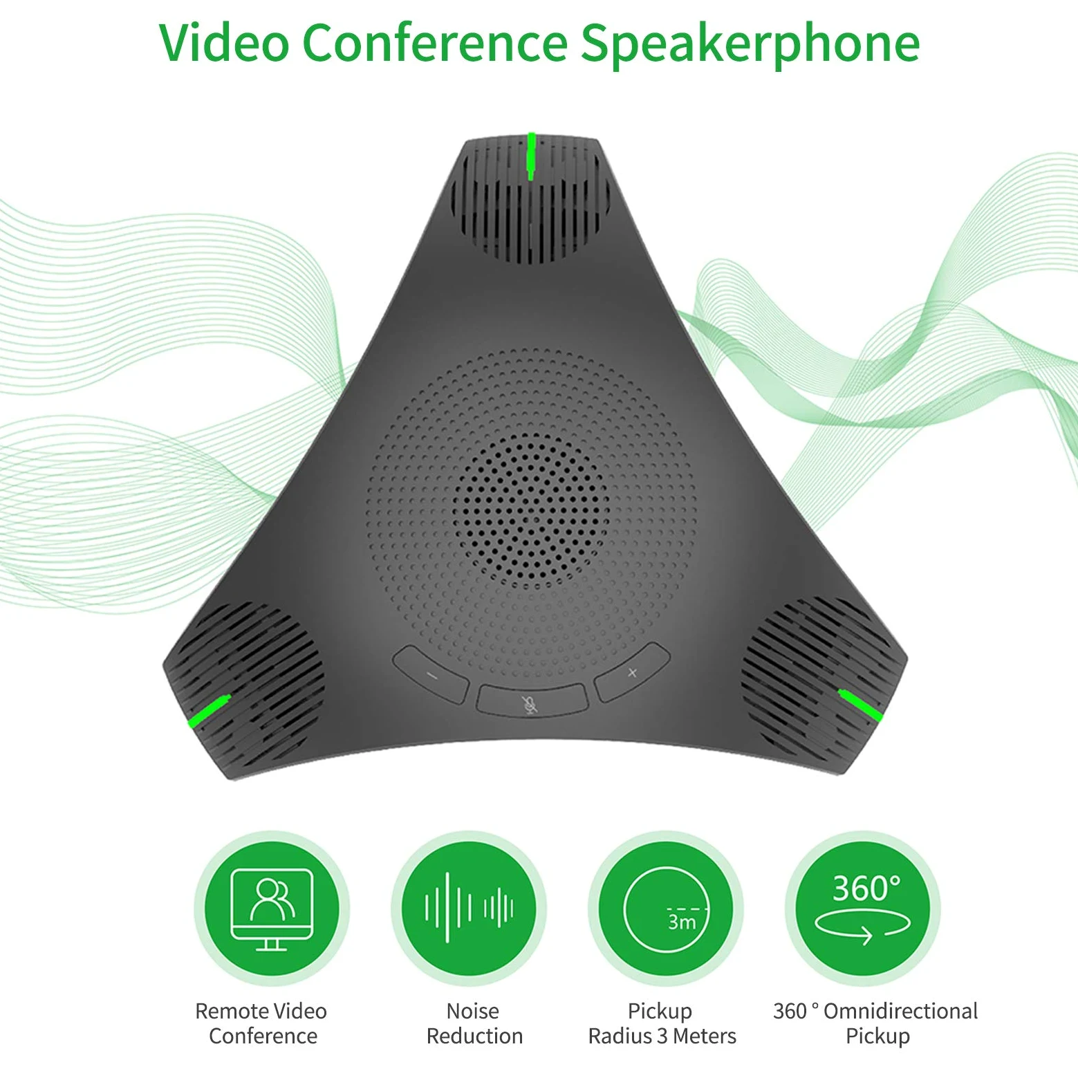 Microfono Vivavoce USB Microfono Omnidirezionale con Ripresa Vocale a 360 Gradi con Presa Vocale a 360 Gradi Controllo Muto del per Conferenze