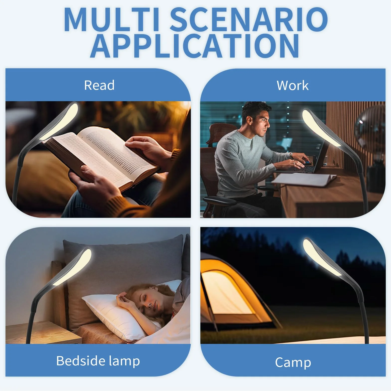 Luce USB Dimmerabile per PC Portatile, Luce da Tastiera con Collo d'Oca Flessibile, Luminosità Regolabile a 3 Livelli, Lampada USB Ideale per Lettura e Lavoro, Alimentazione USB, luce da lettura (1)