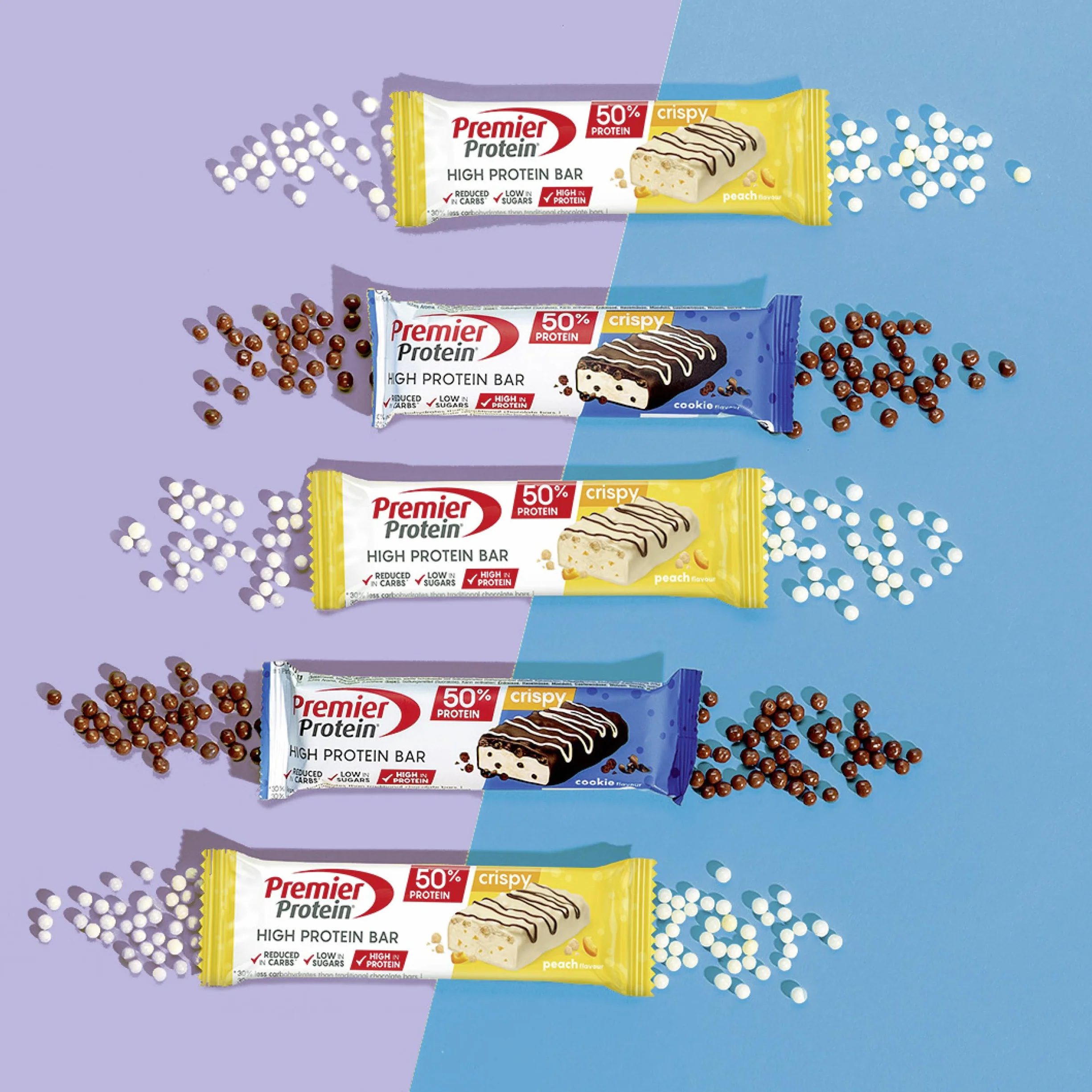 Premier Protein High Protein Bar 50% Multiflavourbox 20x40g Low Sugar Low Carb