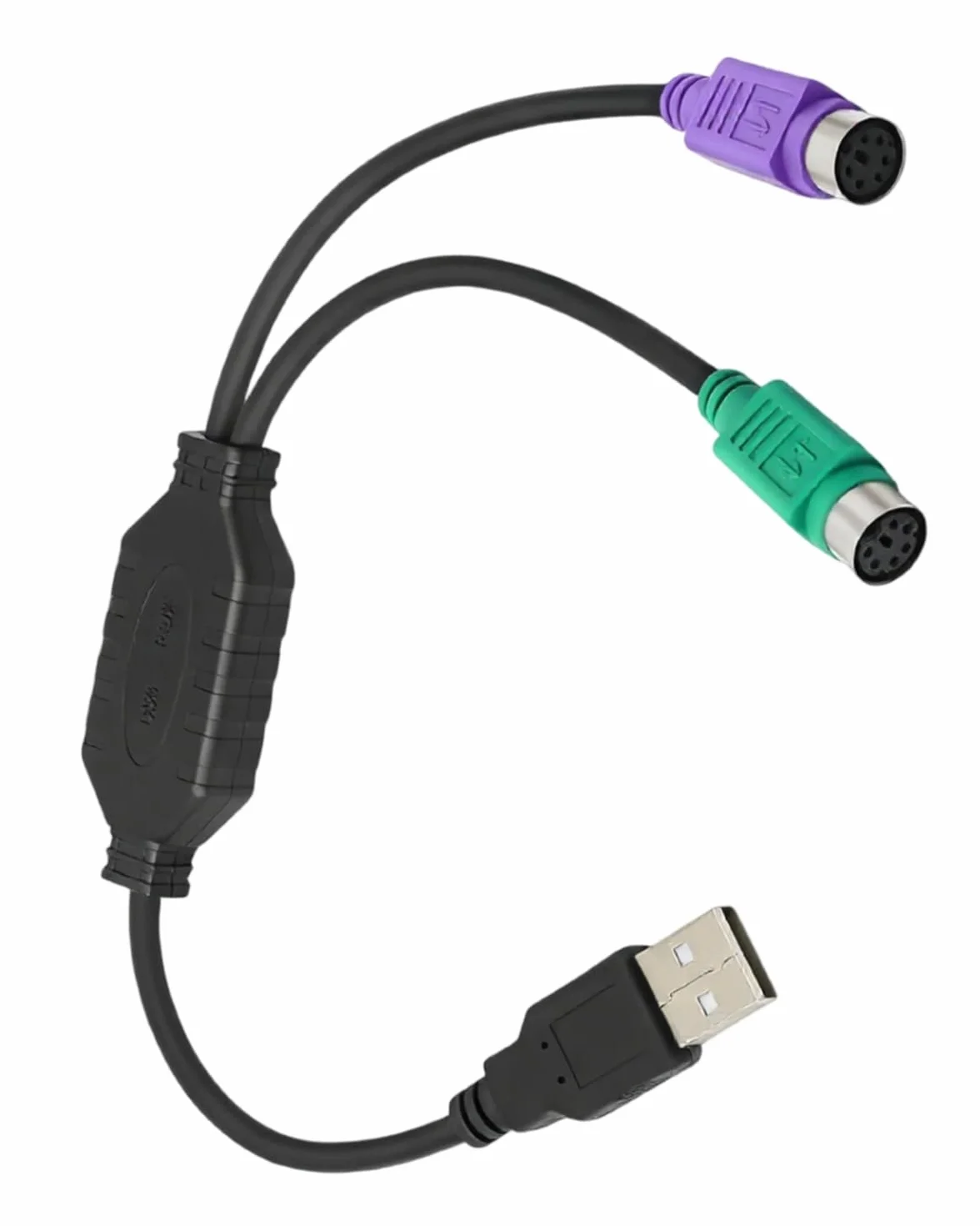 HONGLEI USB cavo a PS2 spina attiva doppio PS2 adattatore per tastiera e mouse - nero