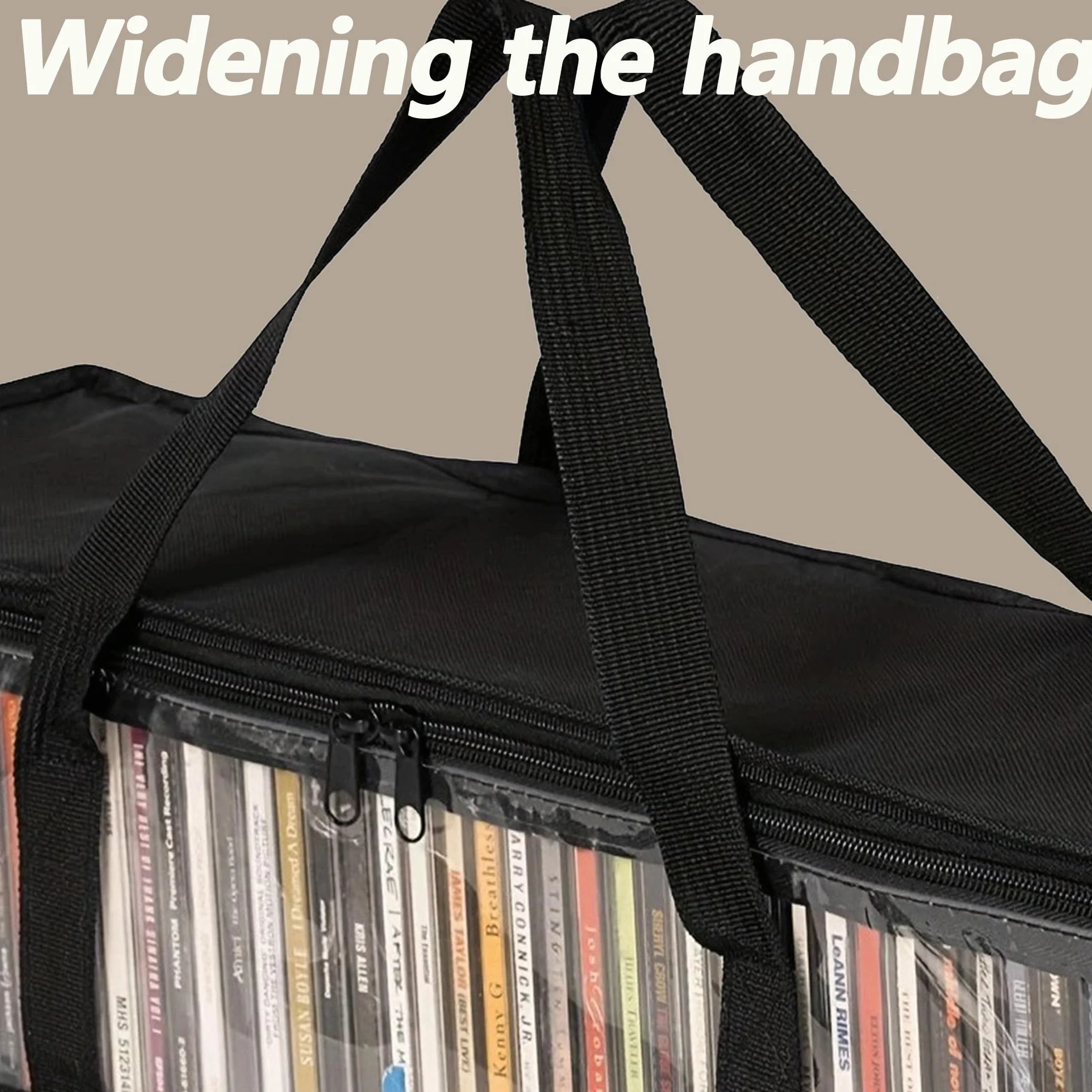 2 Pezzi Borse Porta Portatile per DVD, Custodia per Dvd Resistente Acqua Trasparente di Grande Capacità Custodia, Borse di Archiviazione per Trasporto per CD, Album, Libri (60x22x15.2cm)