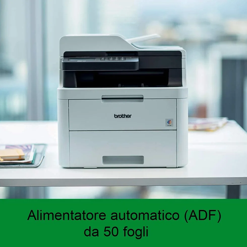 Brother MFCL3730CDN Stampante Multifunzione a Colori LED FAX Stampa Fronte/Retro Automatica Rete Cablata USB 2.0 ADF 50 Fogli Touchscreen