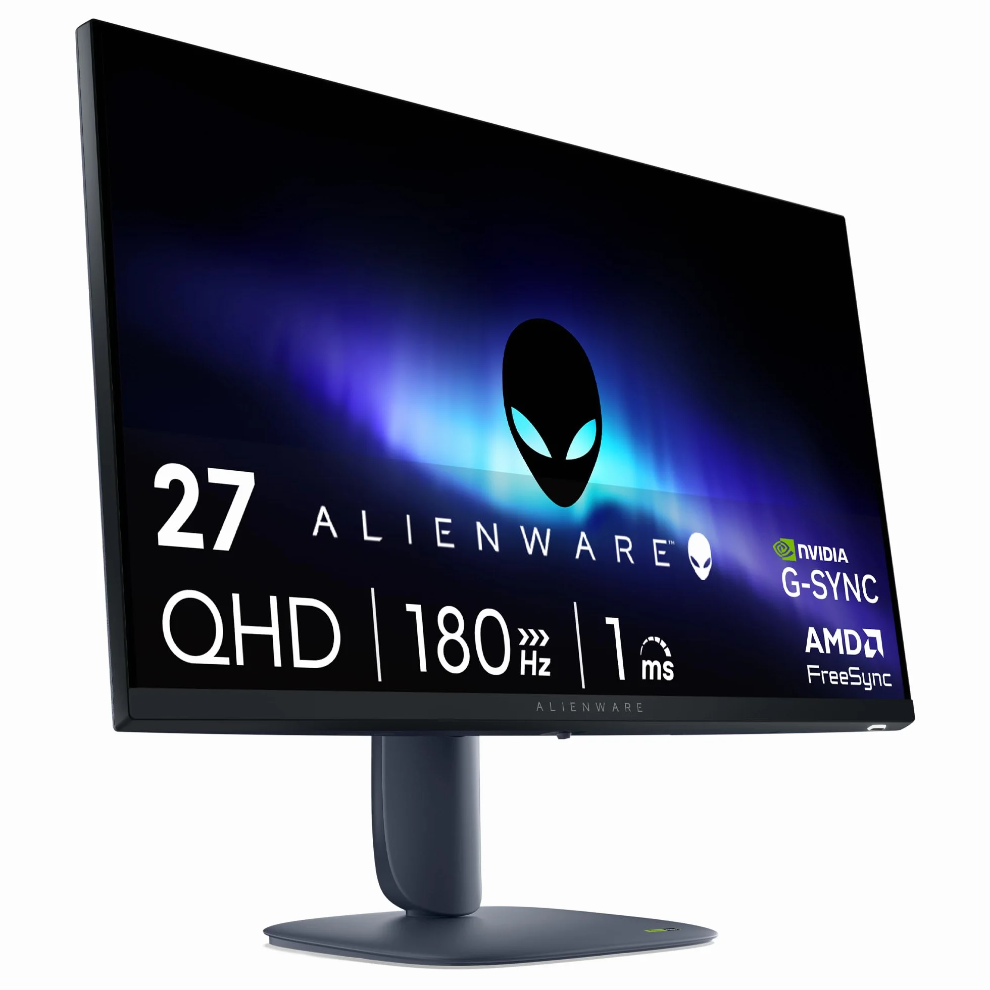 Alienware 27 Monitor Gaming - AW2725DM, QHD (2560x1440), 180Hz, Fast IPS, 1ms, NVIDIA G-SYNC Compatible, AMD FreeSync, 95% DCI-P3, HDR400, DisplayPort, 2 HDMI, 3 USB, 3 Anni di Garanzia