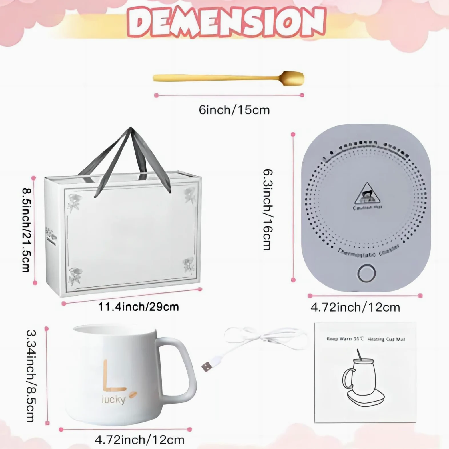Scalda-tazze da caffè, scalda-caffè per scrivania, spegnimento automatico, adatto per riscaldare latte, cioccolato, candele, bianco