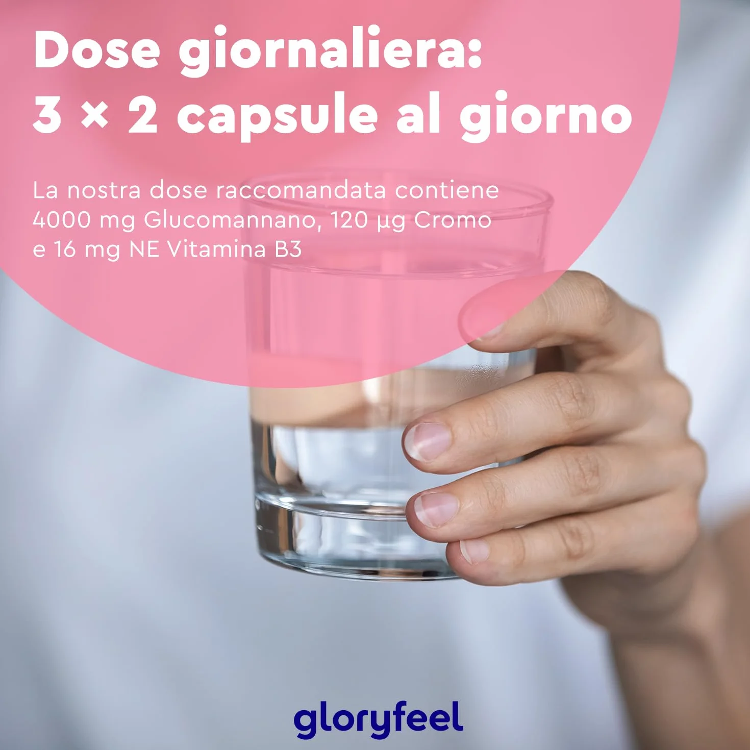 Glucomannano Forte 240 Capsule 4.000 mg per Dose Giornaliera Integratore da Radice di Konjac con Cromo e Vitamina B3