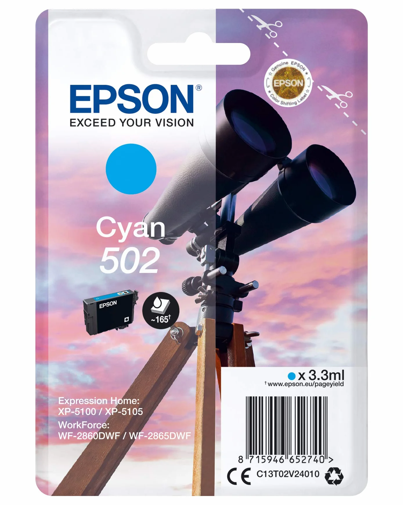 Epson Singlepack Cyan 502 Ink