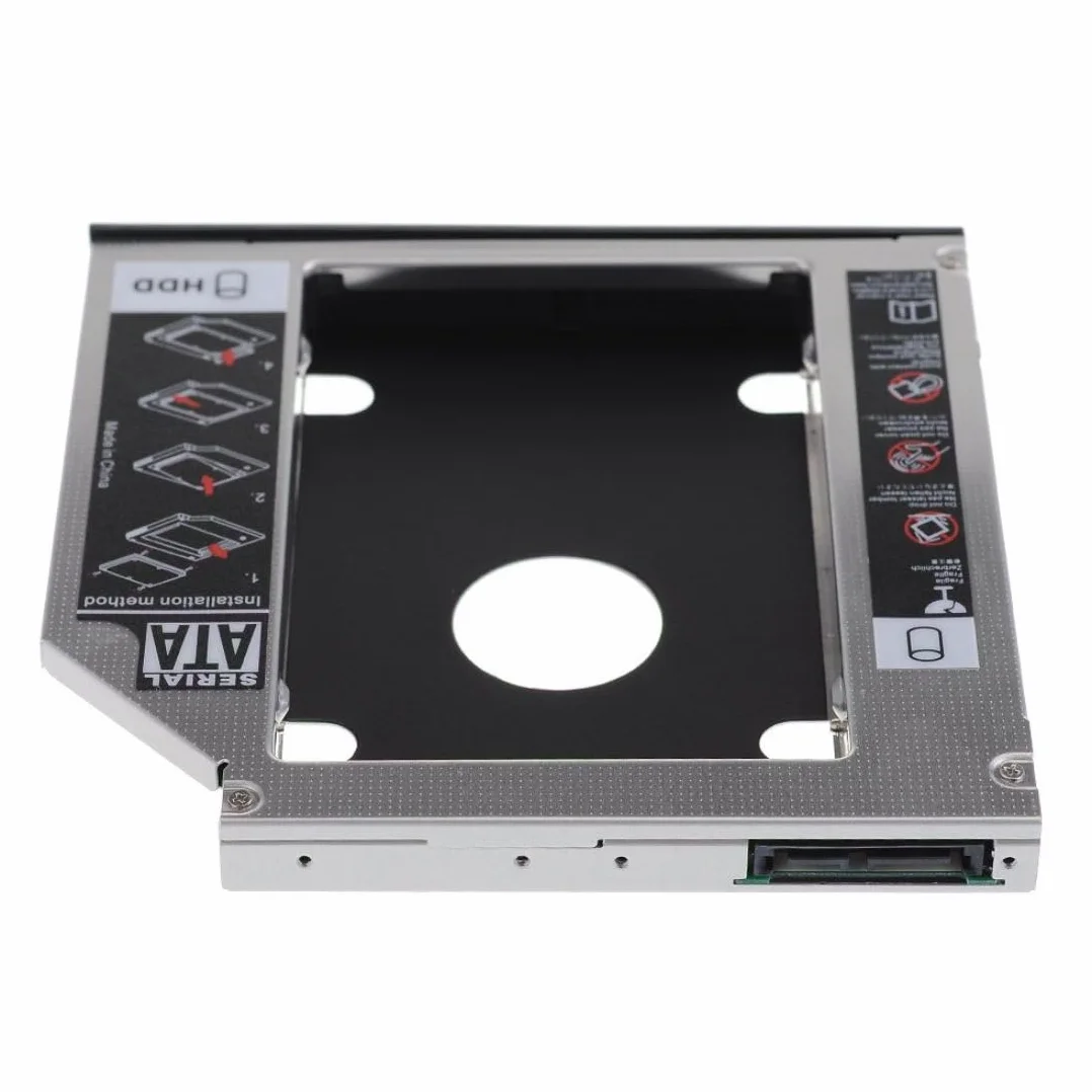 chenyang Universale 9,5mm SATA a SATA Caddy per SSD HDD secondarie, Upgrade del disco rigido, Adattatore di espansione per alloggiamento ottico del laptop