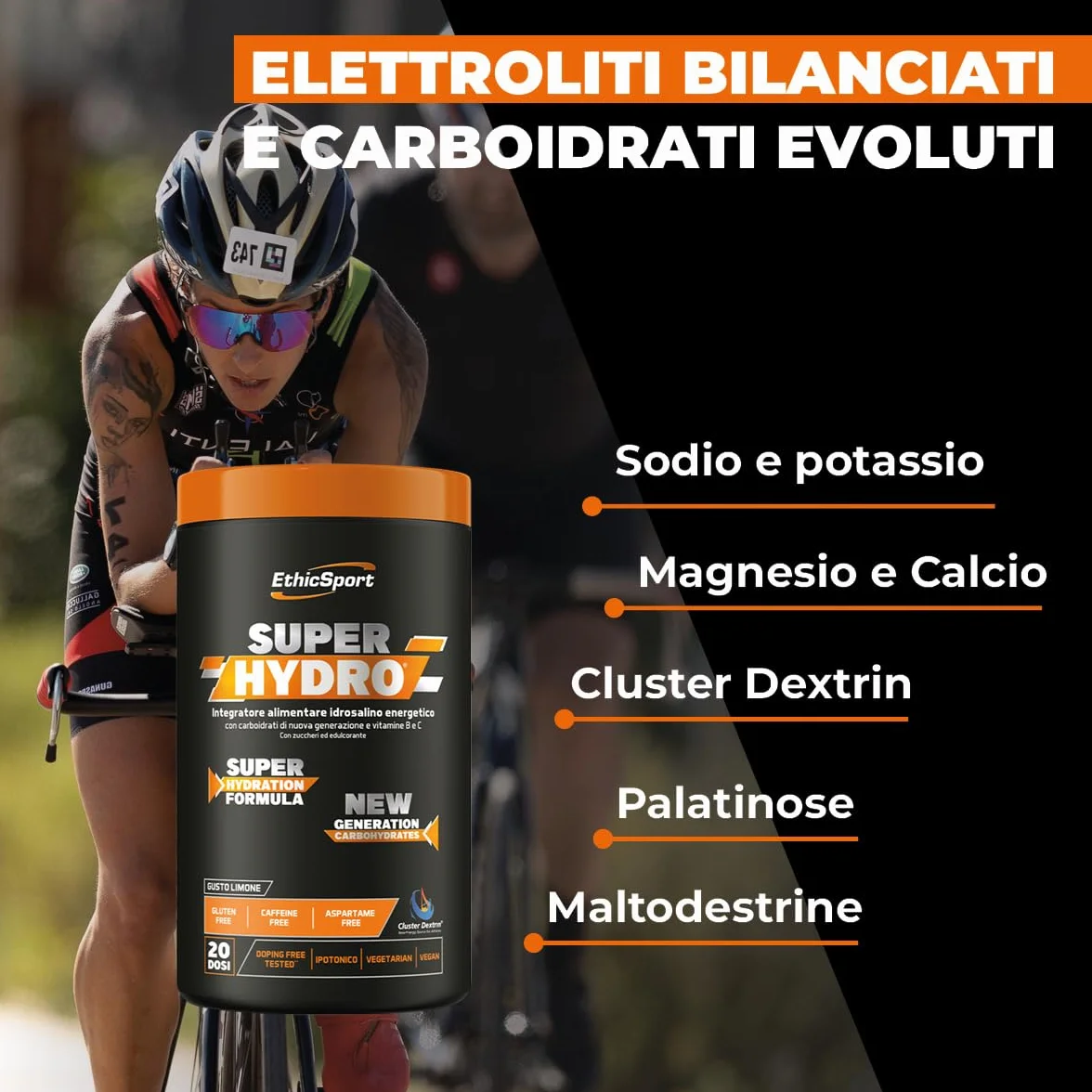 EthicSport SUPER HYDRO Integratore idrosalino energetico 500 g Limone