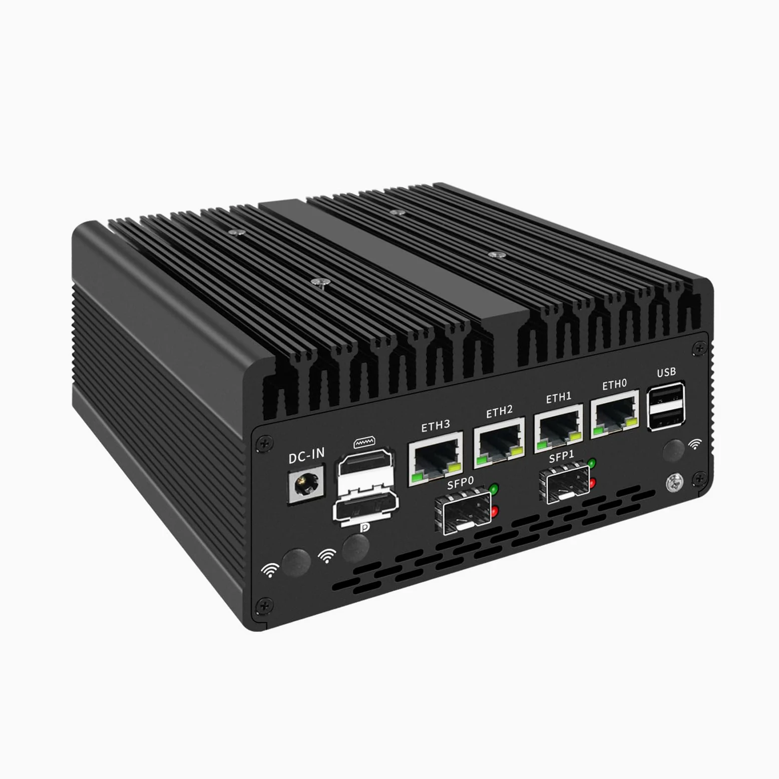 Micro Firewall Appliance Mini PC Pentium Gold 8505 2 x 10GbE SFP+ RN06 PFSense OPNsense VPN Router PC PCIE x8 for PCIE 3.0 x4 4 x 2.5GbE LAN 8G RAM 256G SSD