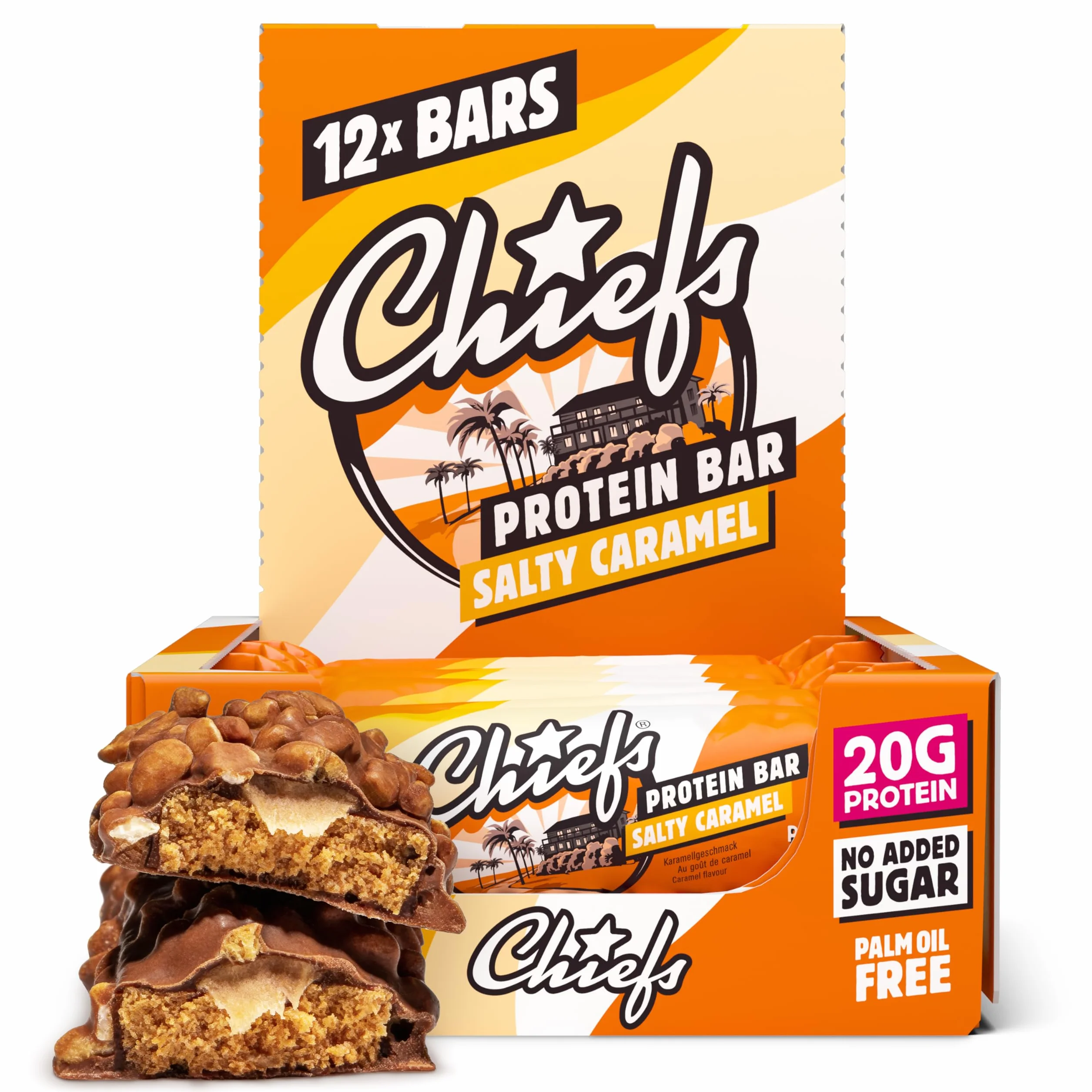 Chiefs Protein Bar 20g proteine 214kcal 12 x 55g Salty Caramel