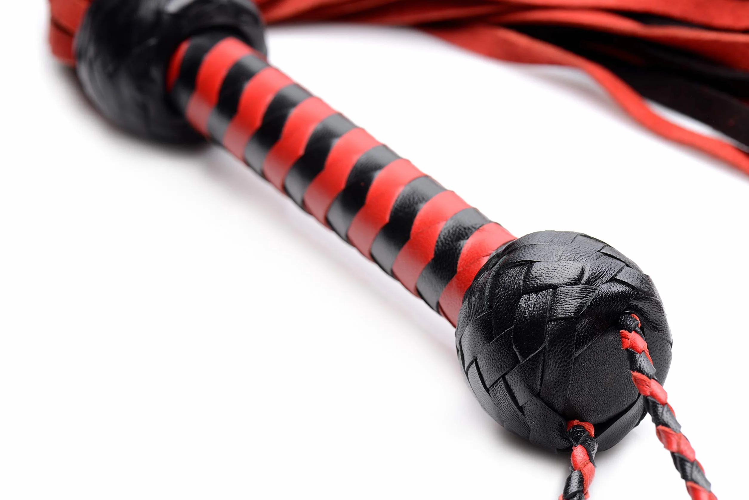 XR Brands Black Red Suede Flogger