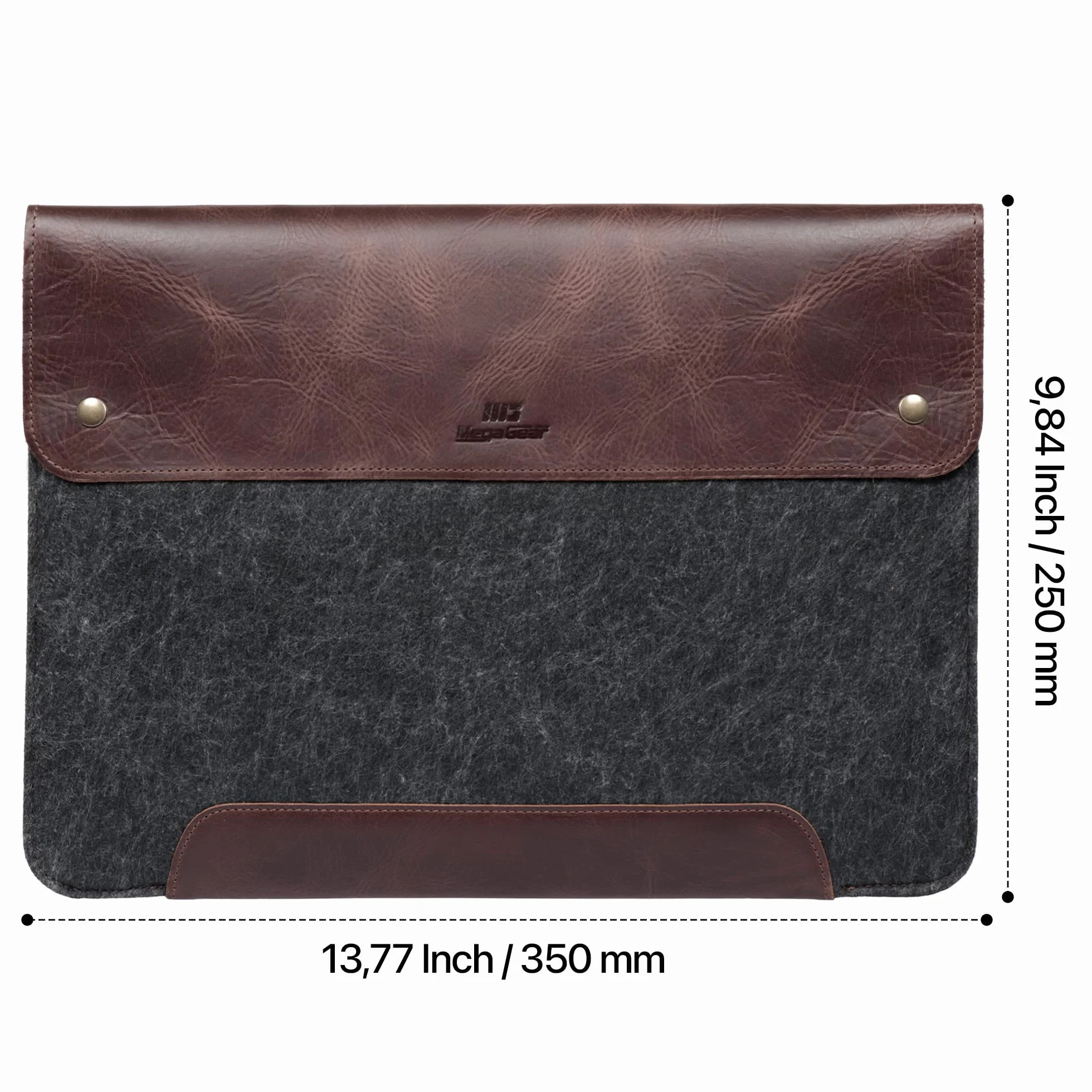 MegaGear Custodia in Vera Pelle Compatibile con MacBook Pro 16 e MacBook Air 15.3 (M5, M4, M3, M2, M1, 2020-2026) - Marrone