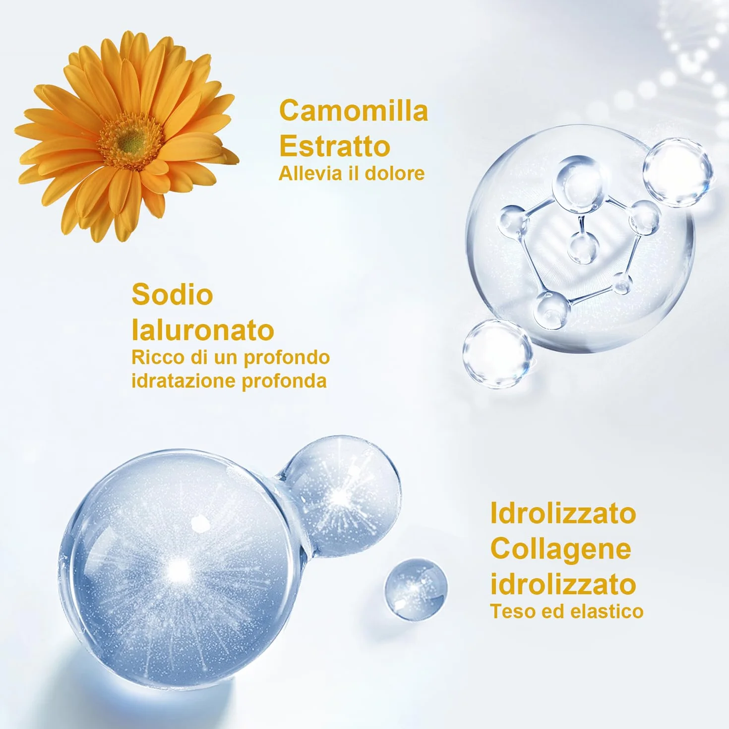 Lubrificante Ad Acqua Naturale Acido Ialuronico Camomilla Lenitivo Idratazione Duratura Pelli Sensibili 10Pcs