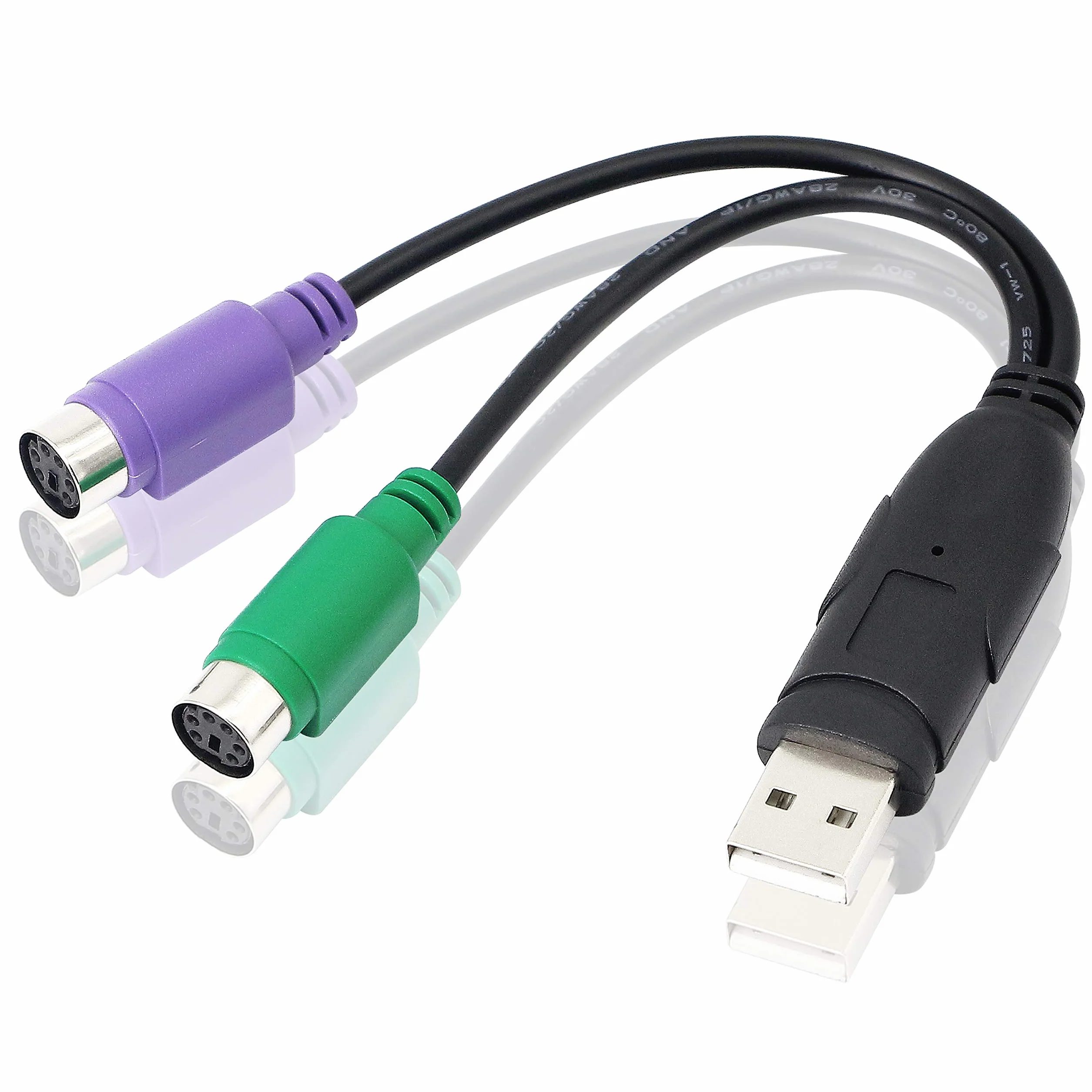 HONGLEI - Adattatore da USB a PS2, tastiera e mouse PS2 a USB, cavi convertitori, per tastiera e mouse, plug and play, nessun driver richiesto