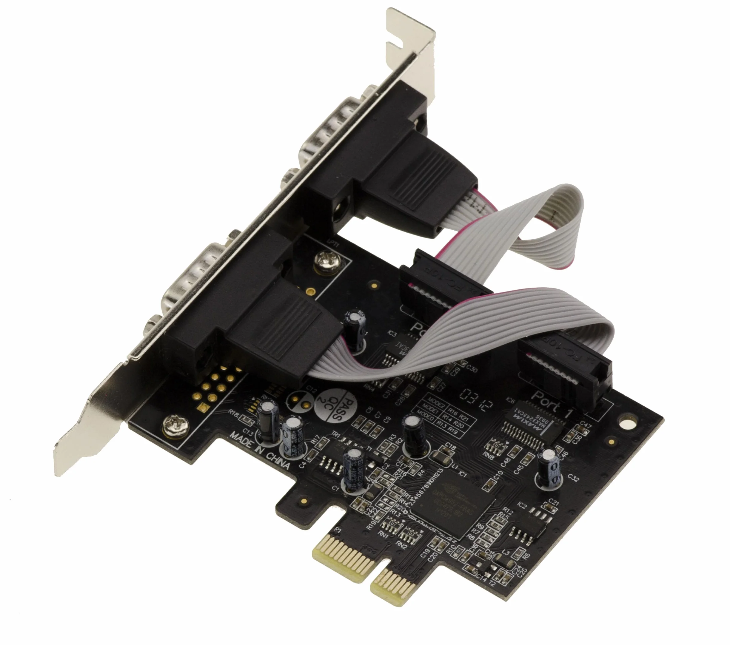 KALEA-INFORMATIQUE Scheda controller PCI Express PCIe a 2 porte seriali RS232 con chipset OXFORD OXPCIe952. Staffe a basso e alto profilo