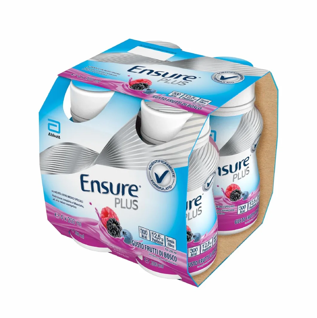 Ensure Plus Supplemento Nutrizionale Ipercalorico con Proteine 4x200ml Gusto Frutti di Bosco