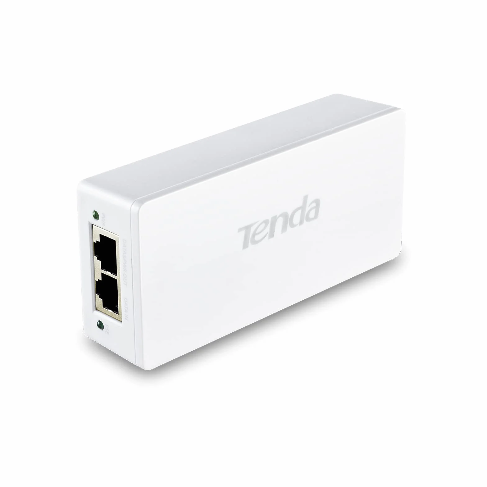Tenda POE30G-AT Gigabit PoE Injector IEEE 802.3af/at, Uscita 48V-54V/30W, 10/100/1000 Mbps Ethernet PoE Adapter, Plug and Play, Fornisce Potenza fino a 100 Metri, Bianco