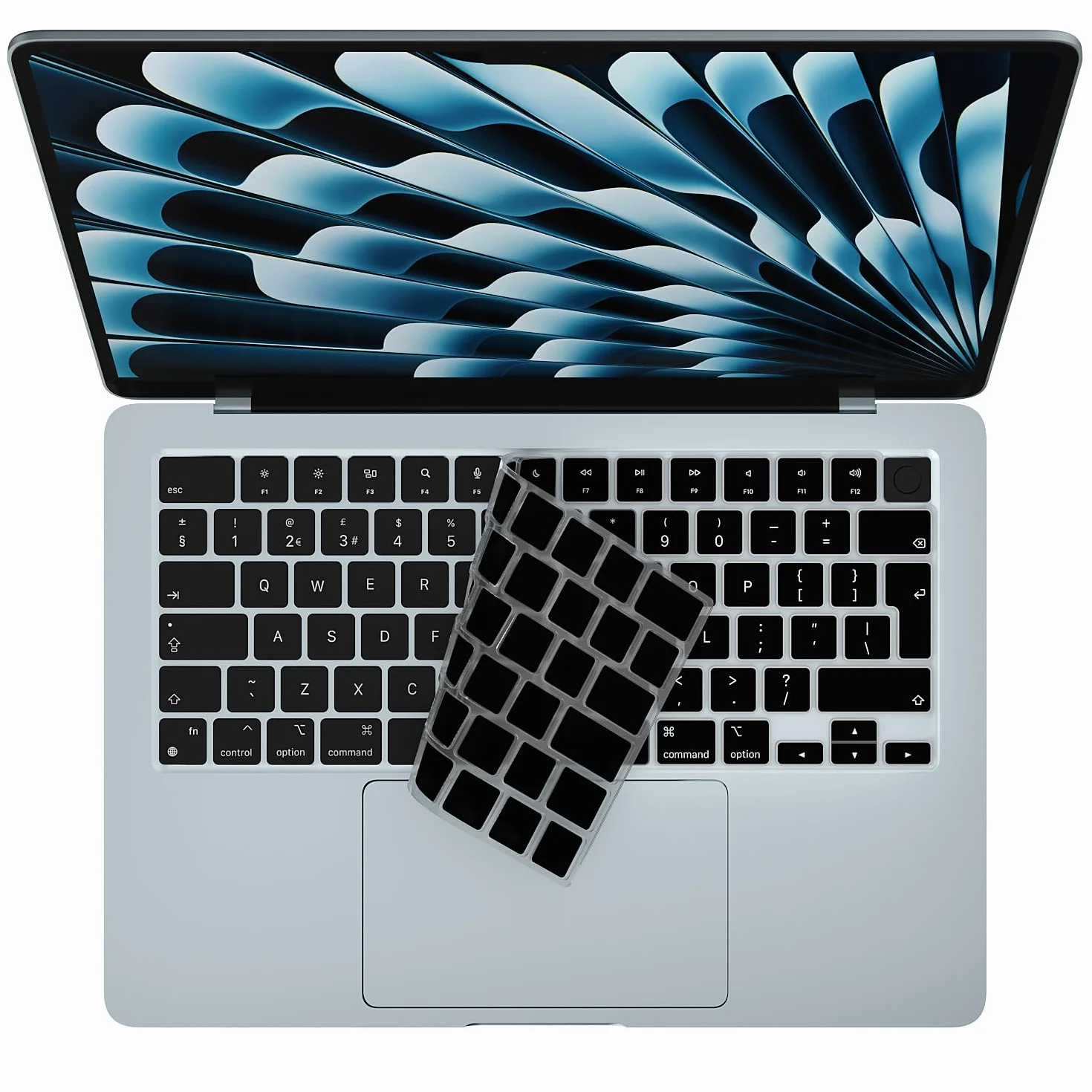 Custodia per tastiera in Silicone per MacBook Air 13,6/15 pollici M5-M2 Chip 2026-2022 Modelli A3449 A3241 A3240 UK/EU Layout laptop accessori di protezione per tastiera