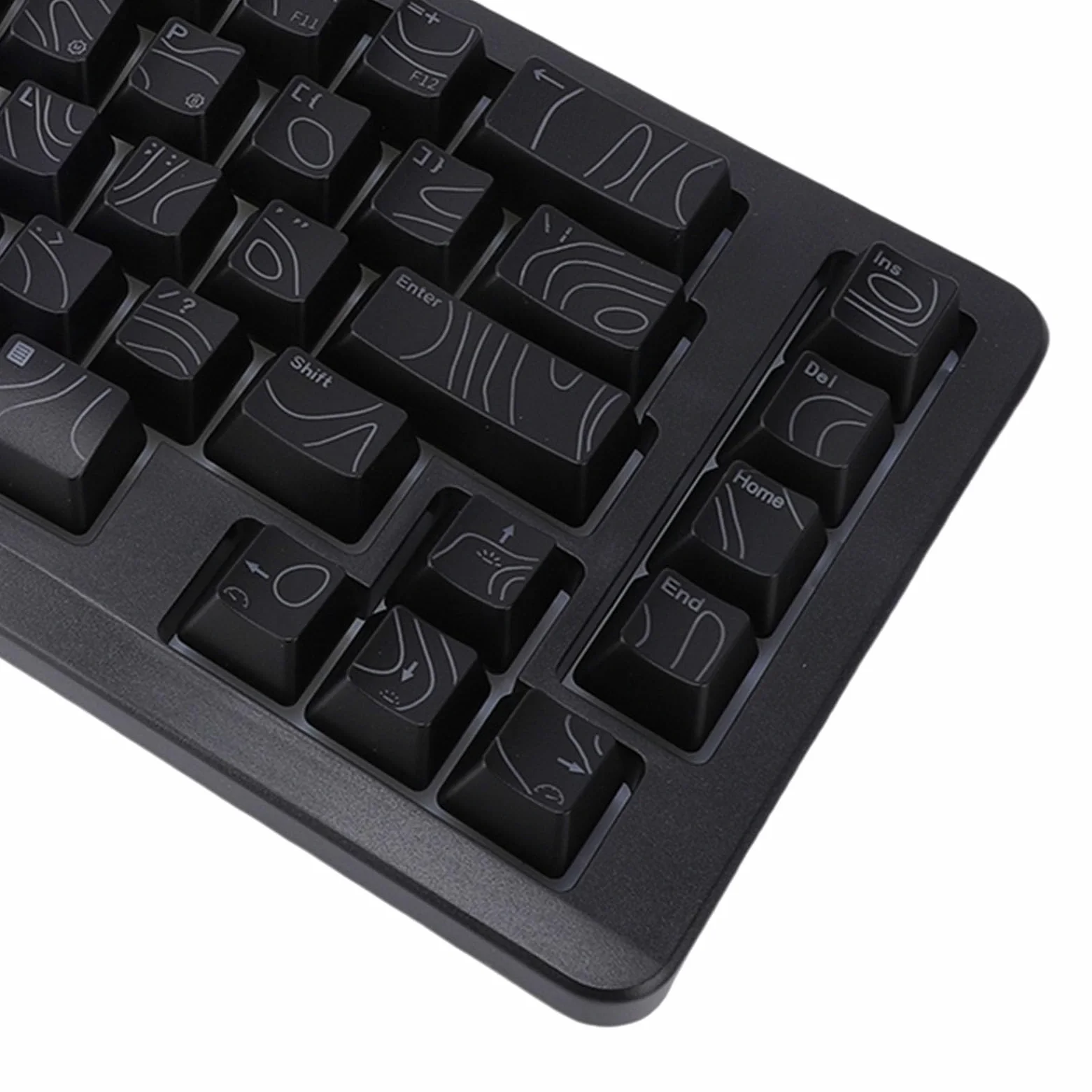 Tastiera Ergonomica Cablata, Tastiera Divisa a 69 Tasti, con Tasti Ondulati con Digitazione Comoda e Retroilluminazione RGB, Ideale per, IOS, PC e Laptop