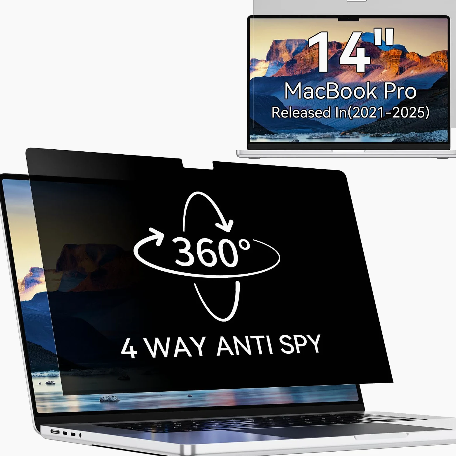 Filtro Privacy 360° per MacBook Pro 14" (2021-2026 M1-M5) Protezione Schermo Anti Spia Laptop Mac 14,2"