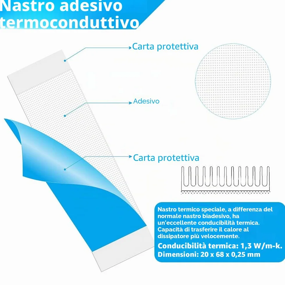 Akuoly Set di 4 dissipatori di Calore in Alluminio con Nastro termoadesivo Heatsink, 70 mm x 22 mm x 6 mm, Nero