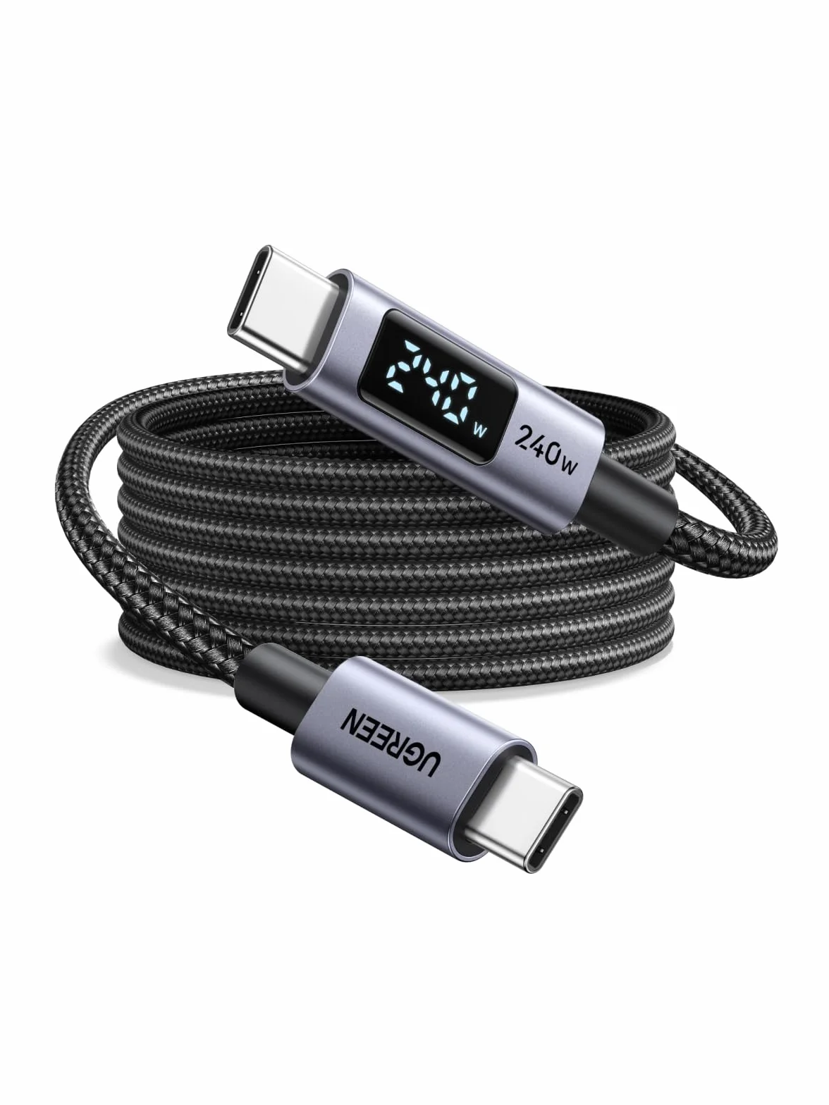 UGREEN Cavo USB C PD 3.1 240W, Cable Type C Ricarica Rapida con Display a LED, Compatibile con Macbook, iPad Air, Thinkpad, iPhone 17 Pro Max Air/16/15 Plus Pro Max, Galaxy S26 S25 Ultra, ecc. 2M