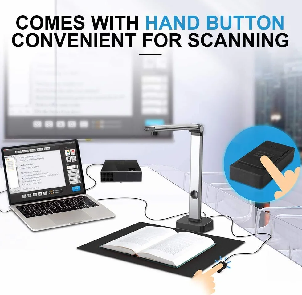 JOYUSING Scanner per Documenti Portatile HD 14 MP A3 OCR PDF Word Windows Mac