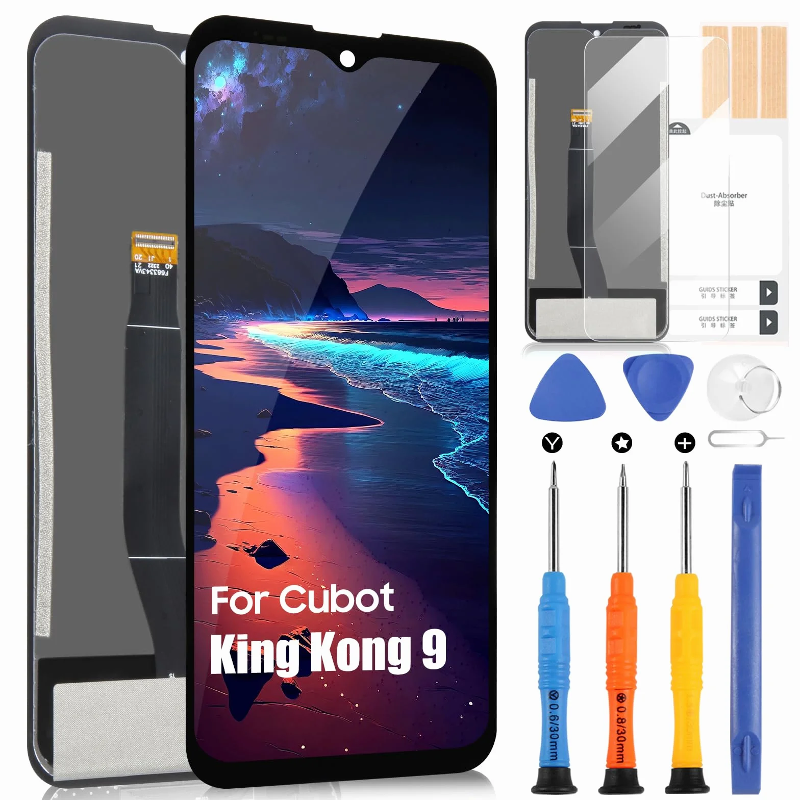 ARSSLY LCD Schermo per Cubot King Kong 9 Display per Cubot Kingkong 9 D-HPY F663343 Sostituzione dello Schermo Touchscreen Digitazer Assembly con Strumenti (Nero)