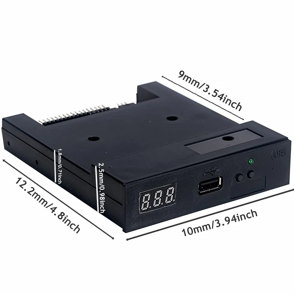GoTEK SFR1M44-U100 Emulatore floppy drive SSD USB da 3,5 pollici 1,44 MB nero