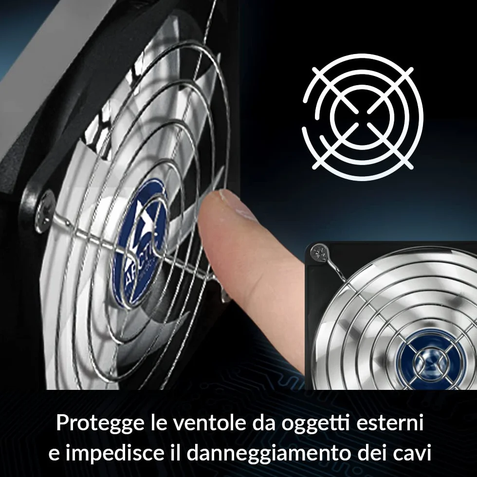 ARCTIC Fan Grill 80 mm - Griglia Per Ventole PC, Struttura In Acciaio Cromato, Protezione Ventole Per Computer, Compatibile Con Ventole Da 80mm, Resistente - Cromata