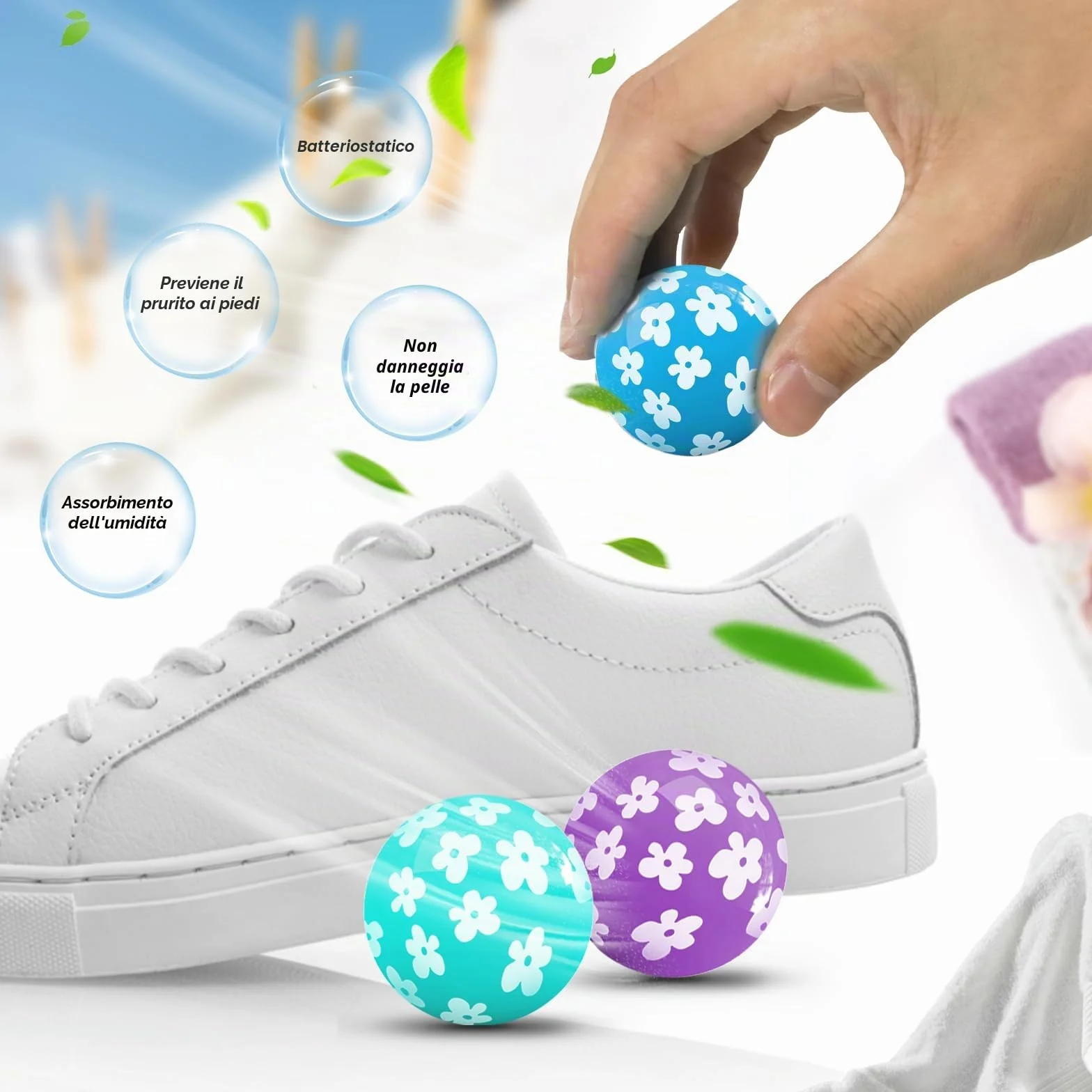Deodoranti per Scarpe, Armadietto, Borsa da Palestra, Confezione da 6, Fragranza Lavanda Gelsomino Lino