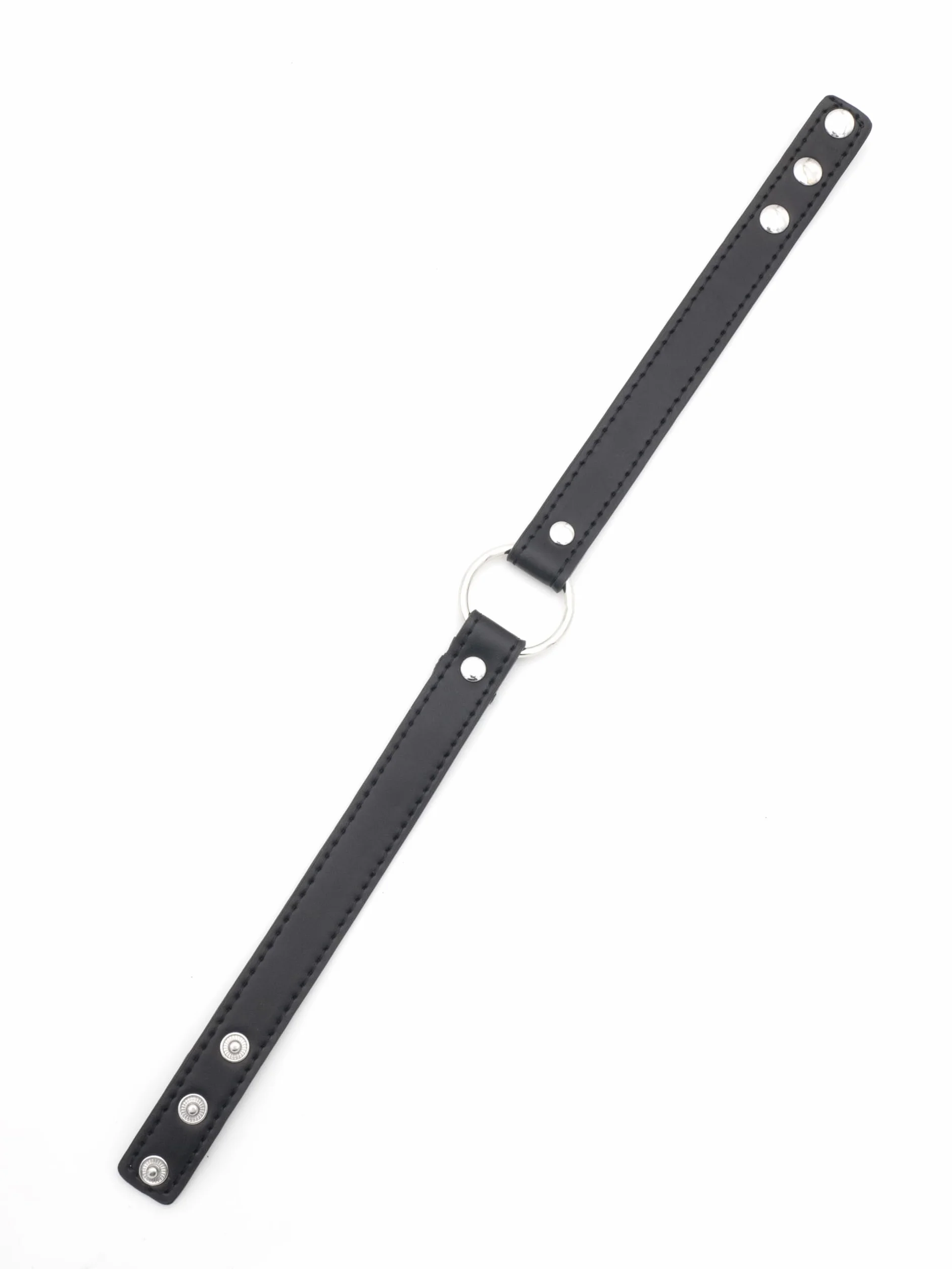 BONDAGERIE® Collare in ecopelle regolabile con anellino