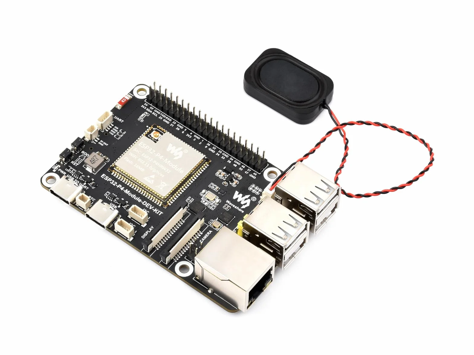 Waveshare ESP32-P4-Module Basic Kit, ESP32-P4-Module High-Performance Development Board, Based On ESP32-P4 & ESP32-C6, Supports Wi-Fi 6 & BT 5/BLE, with Speaker